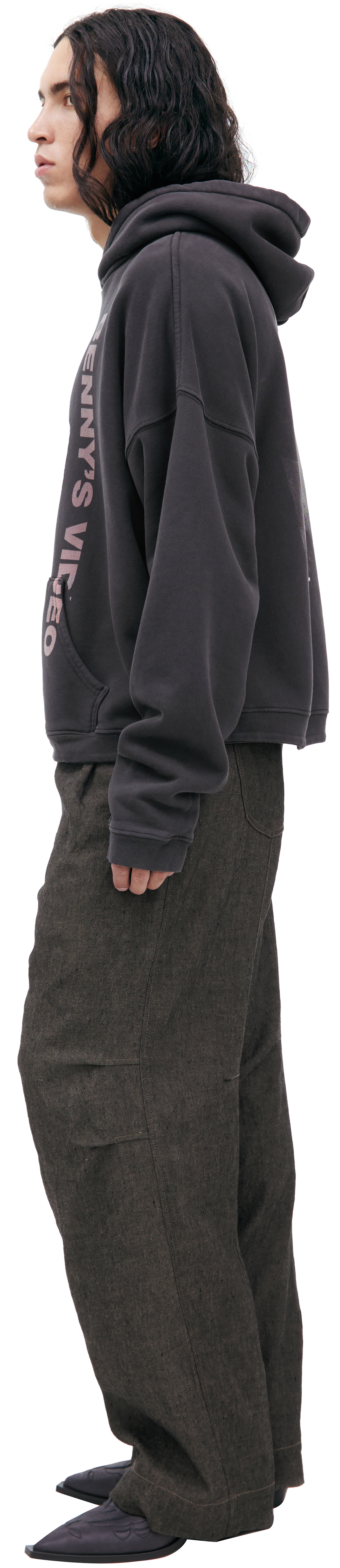 Enfants Riches Déprimés Темно-серое худи с принтом