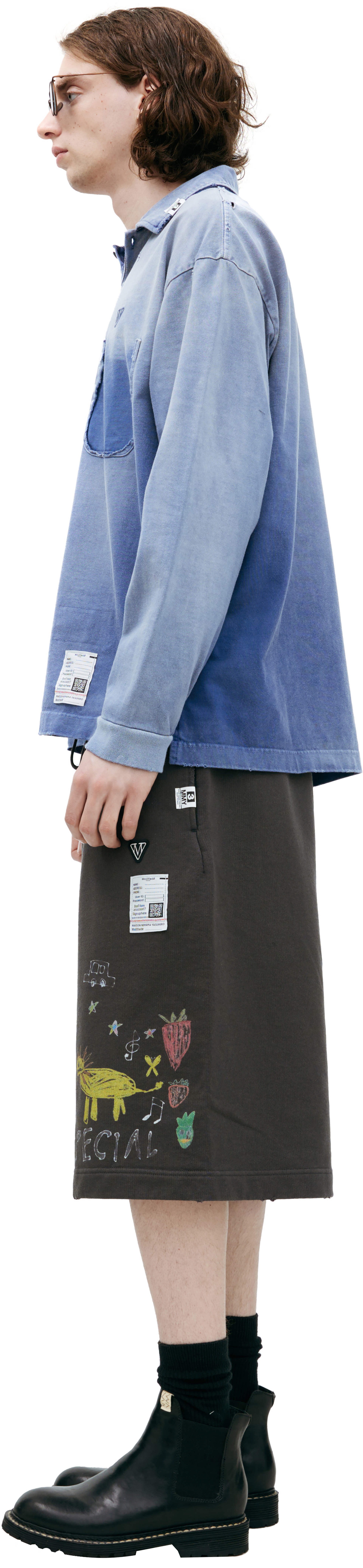 Maison Mihara Yasuhiro Поло с эффектом потертостей