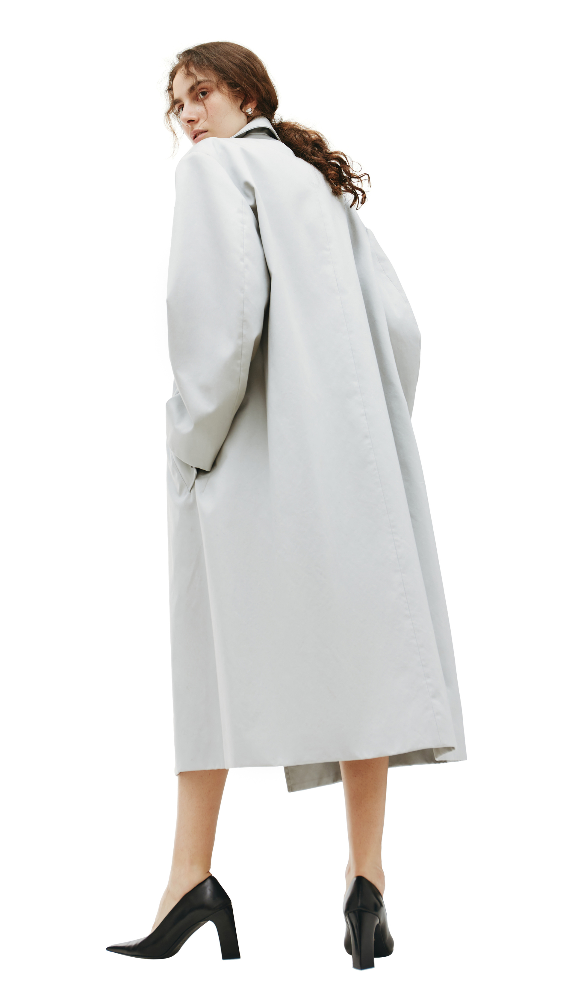 Balenciaga Светло-серый хлопковый плащ