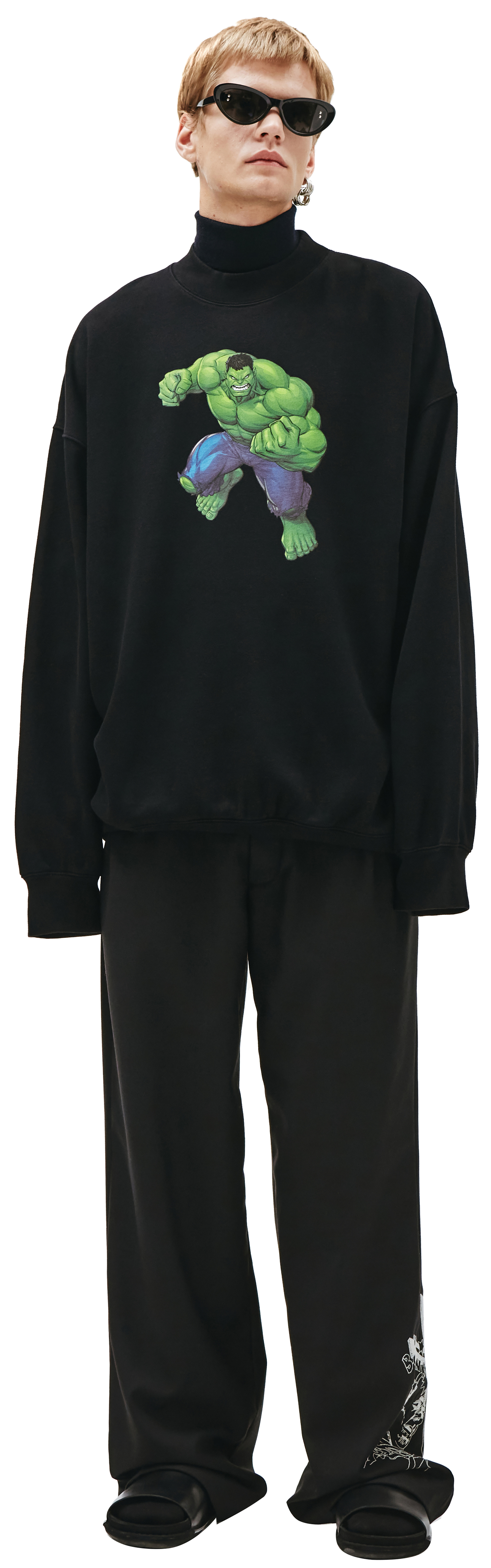 Balenciaga Черный свитшот с принтом Balenciaga х Marvel