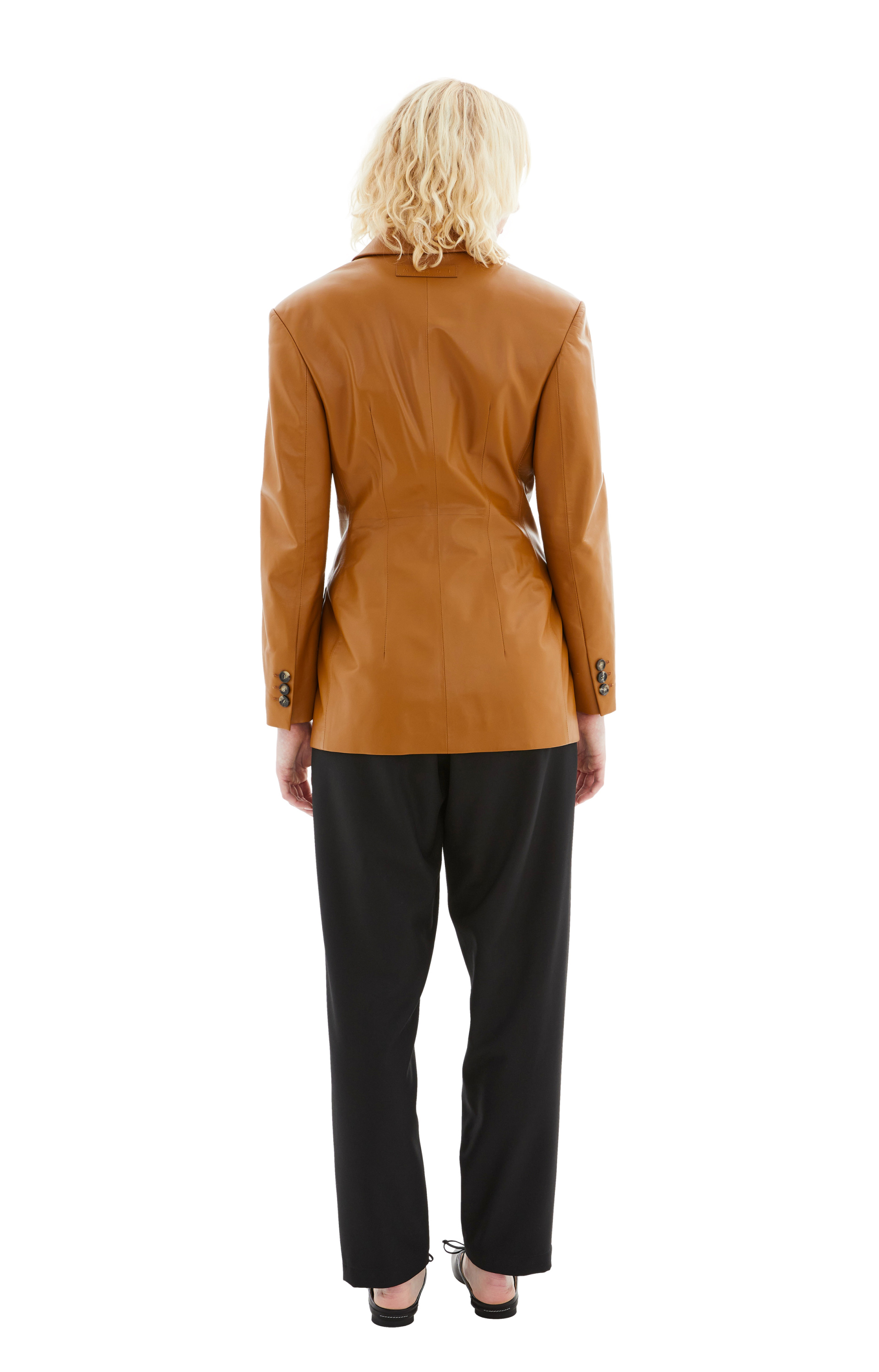 Marni Однобортный жакет из кожи