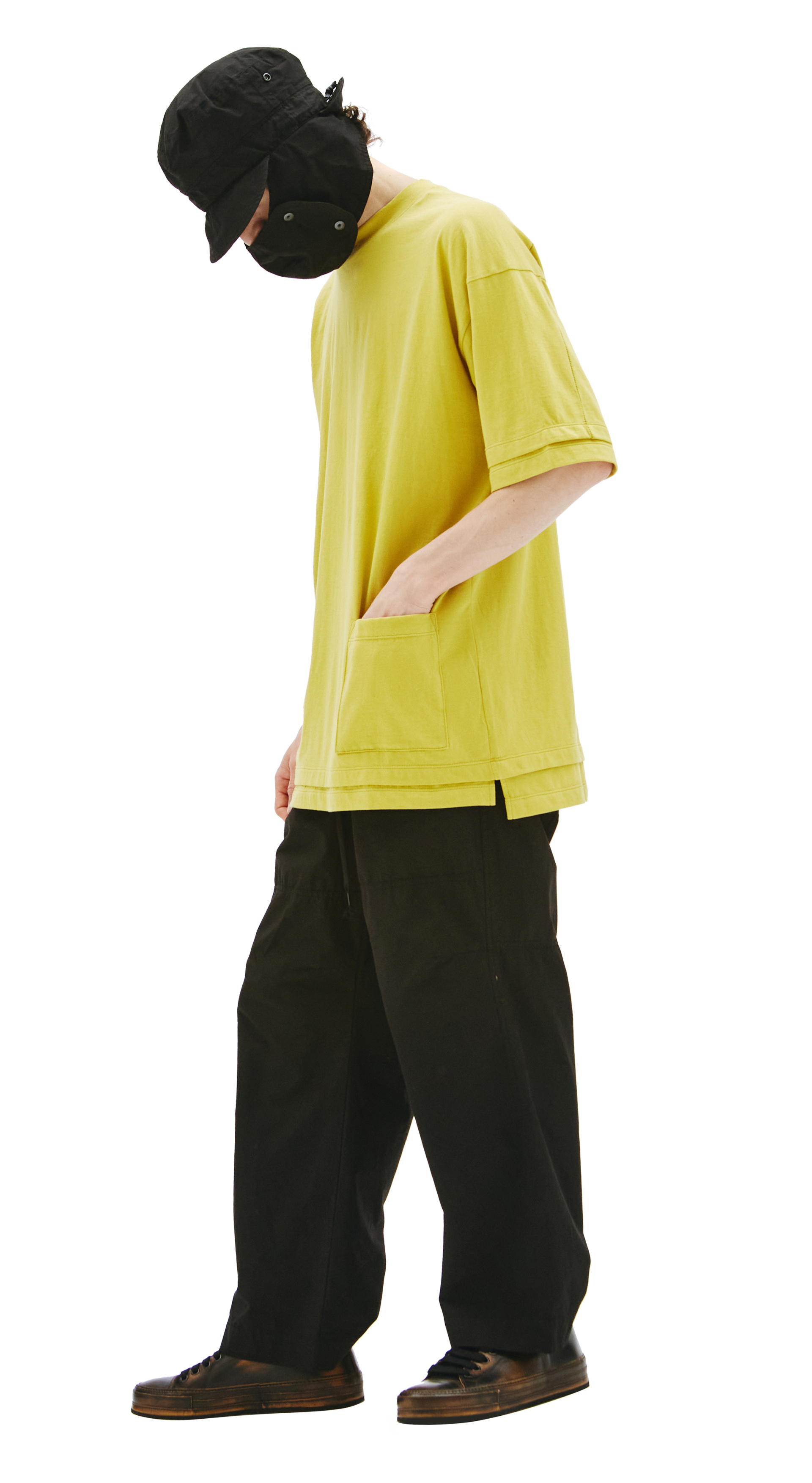 The Viridi-Anne Черная шапка-маска на кнопках