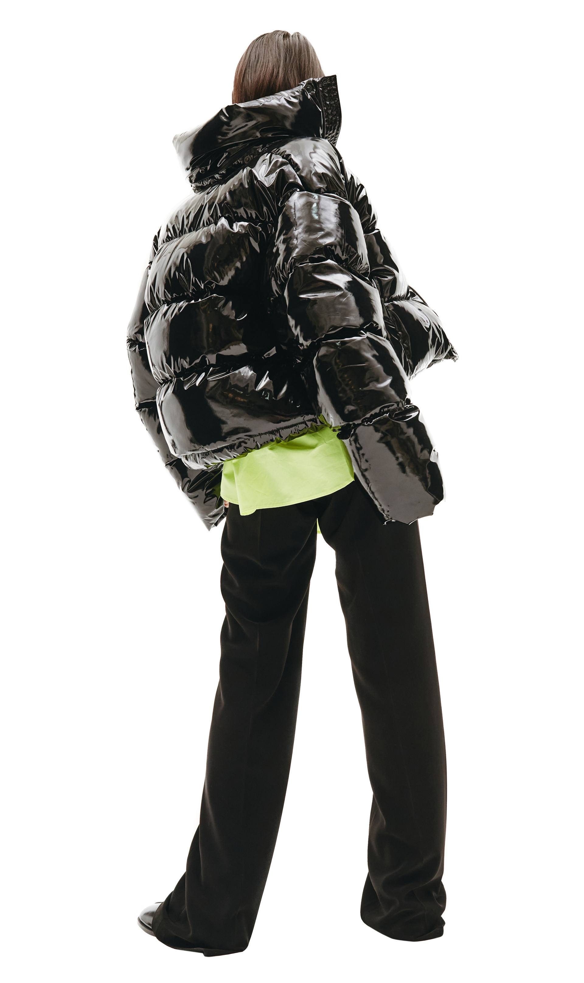 Balenciaga Укороченный лакированный пуховик