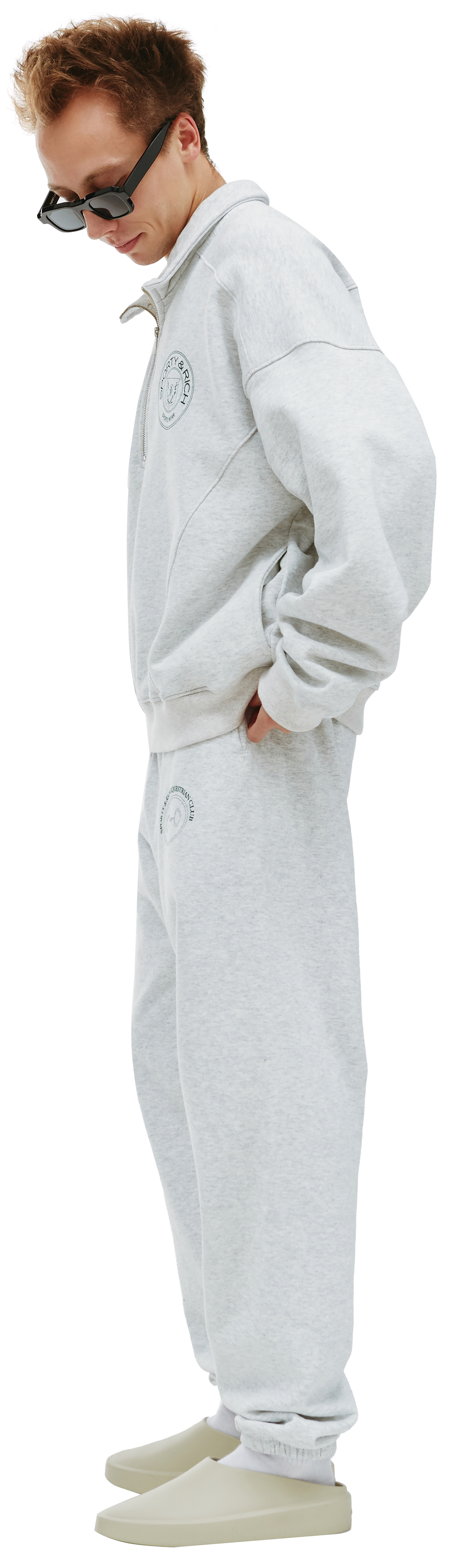 SPORTY & RICH Свитшот Connecticut Crest на молнии