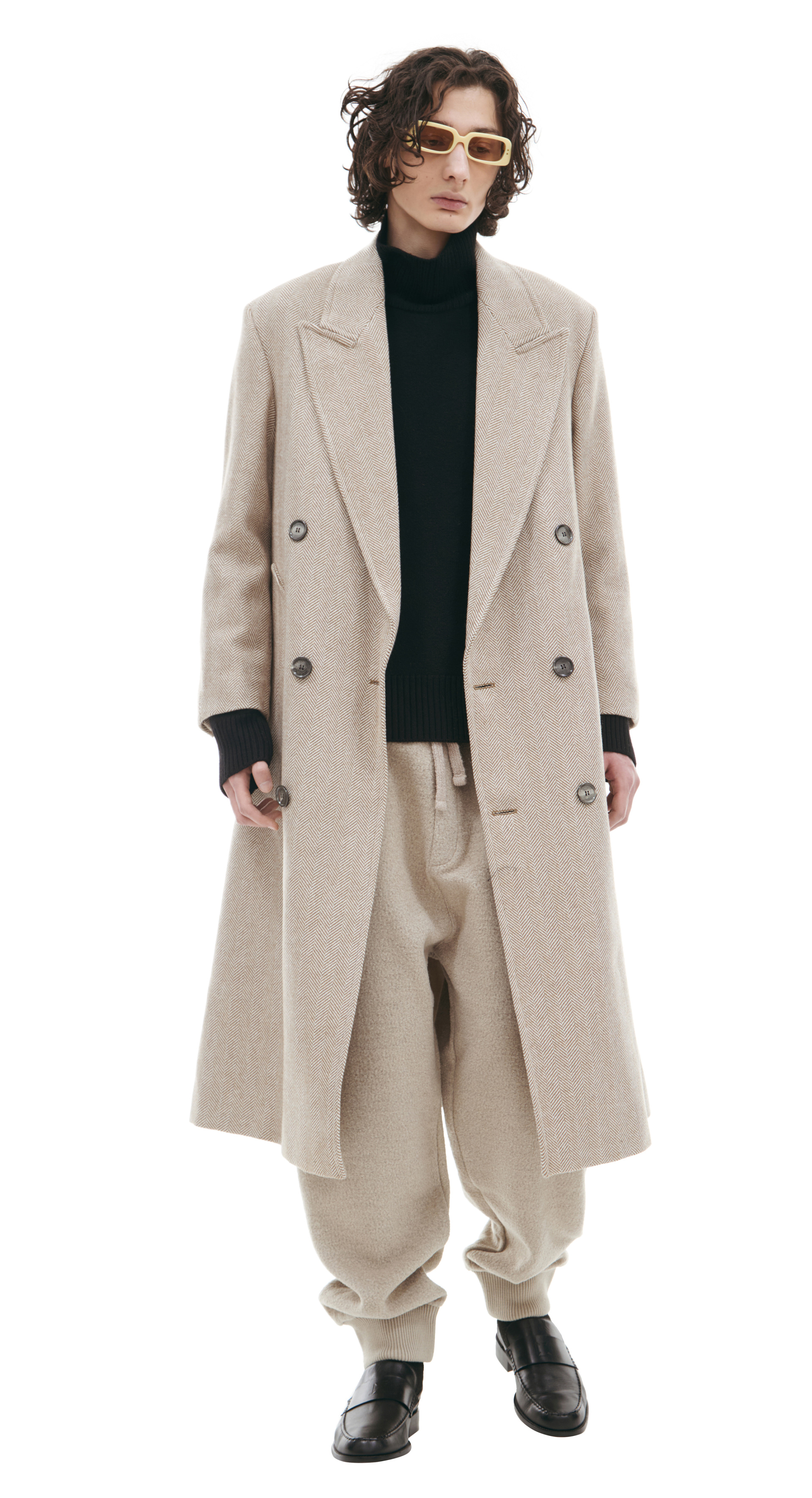 AMI PARIS Двубортное пальто из шерсти