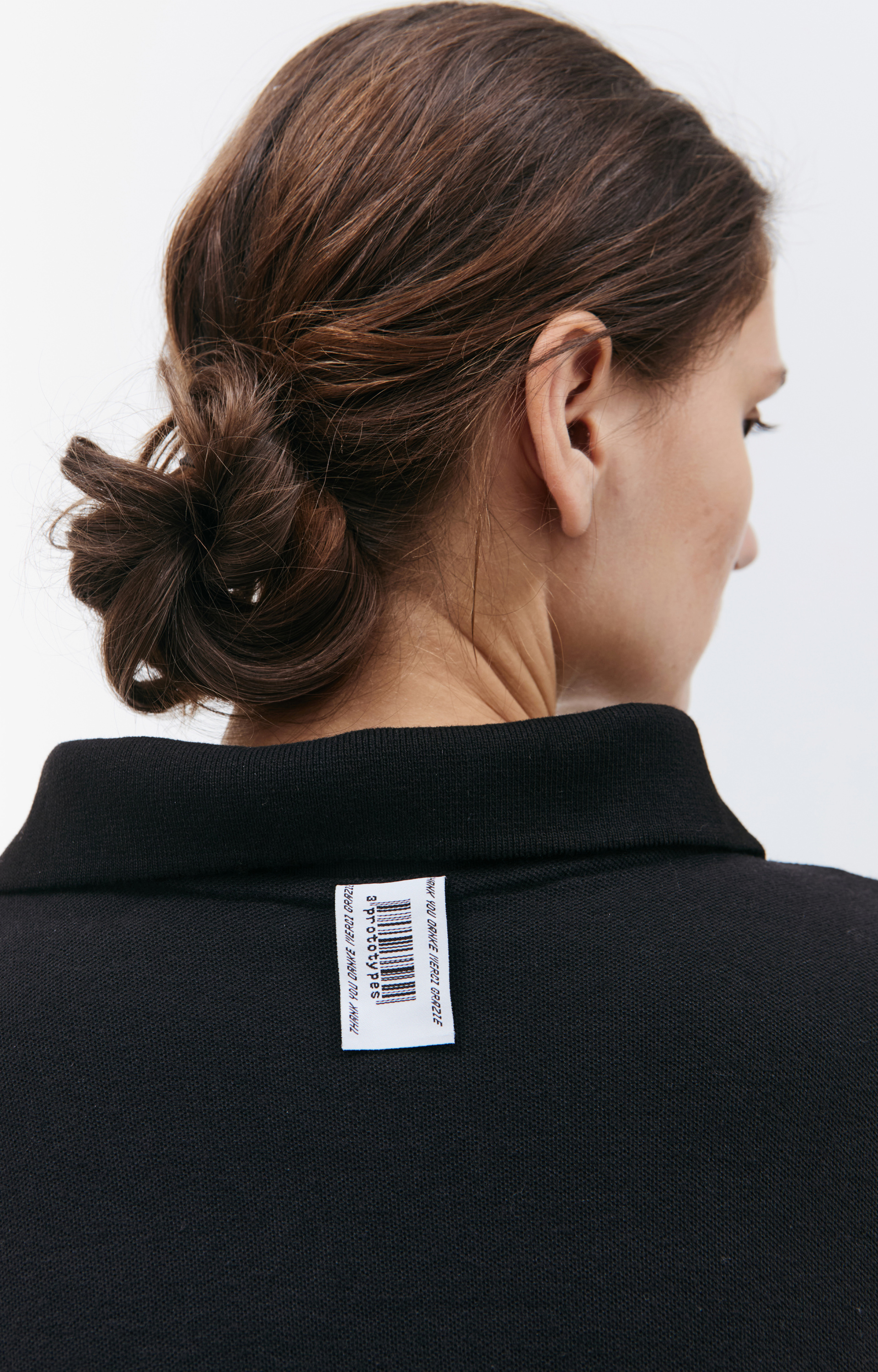 PROTOTYPES Черная футболка с воротником-поло