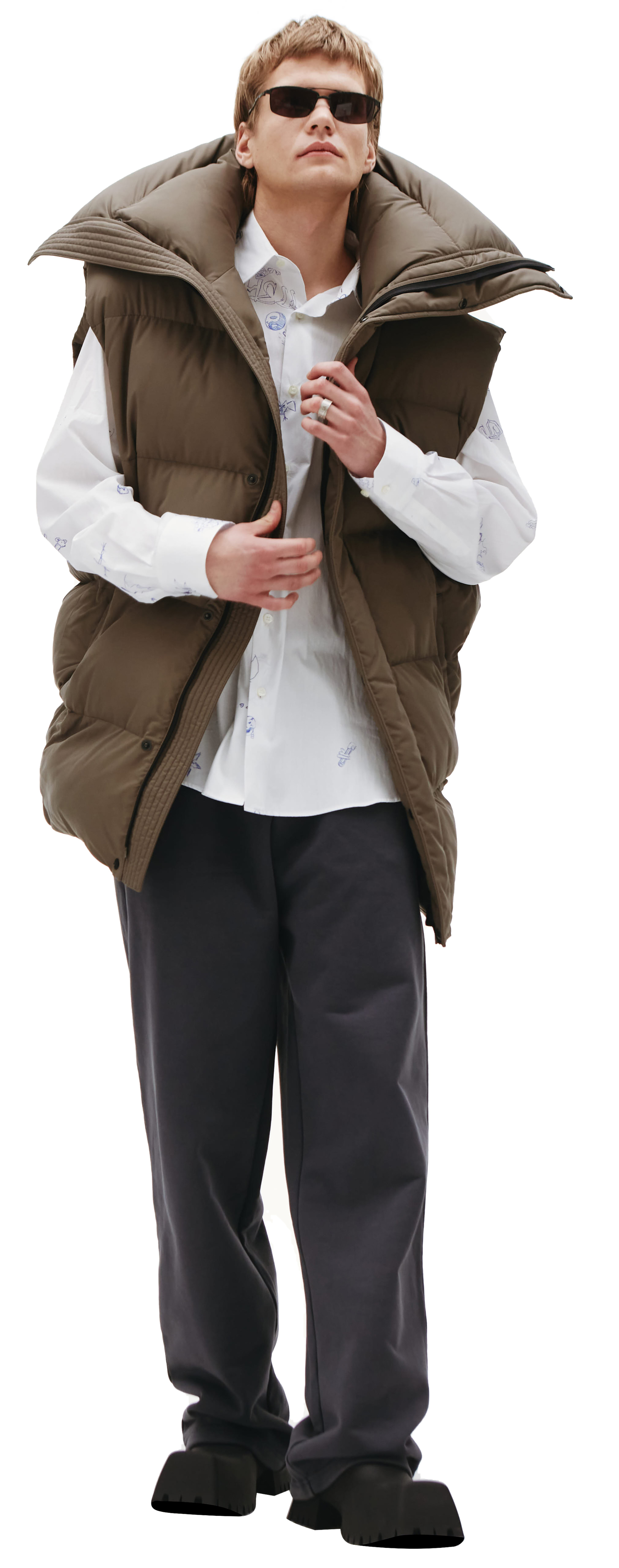 Balenciaga Оверсайз жилет с высоким воротником