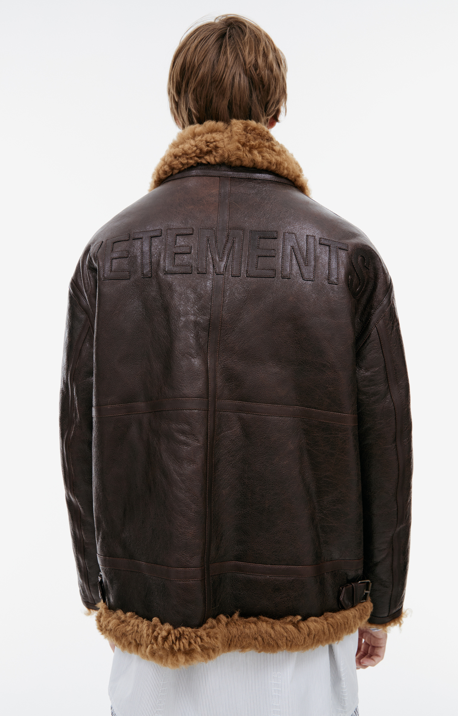 VETEMENTS Кожаная куртка-авиатор