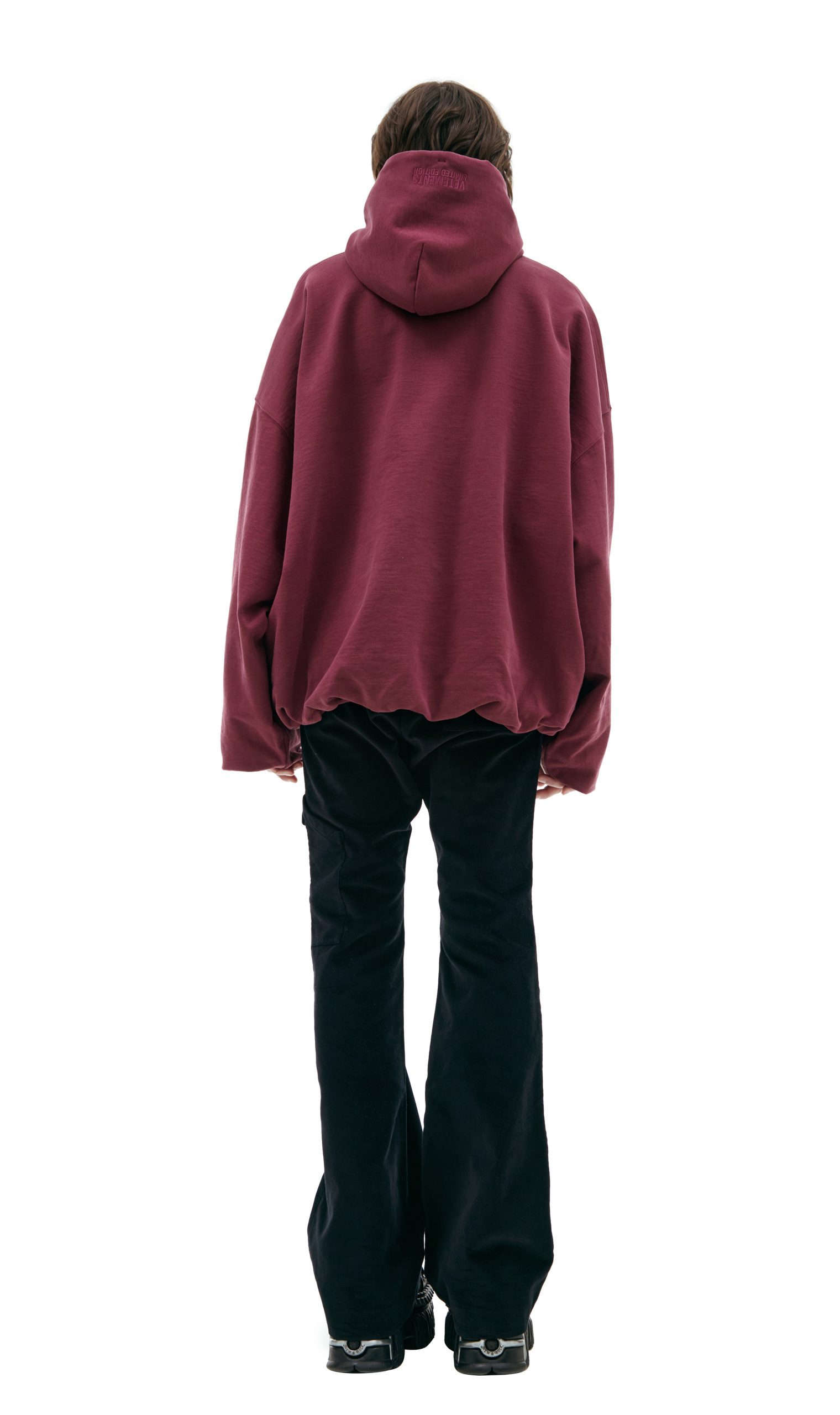 VETEMENTS Бордовое худи с принтом
