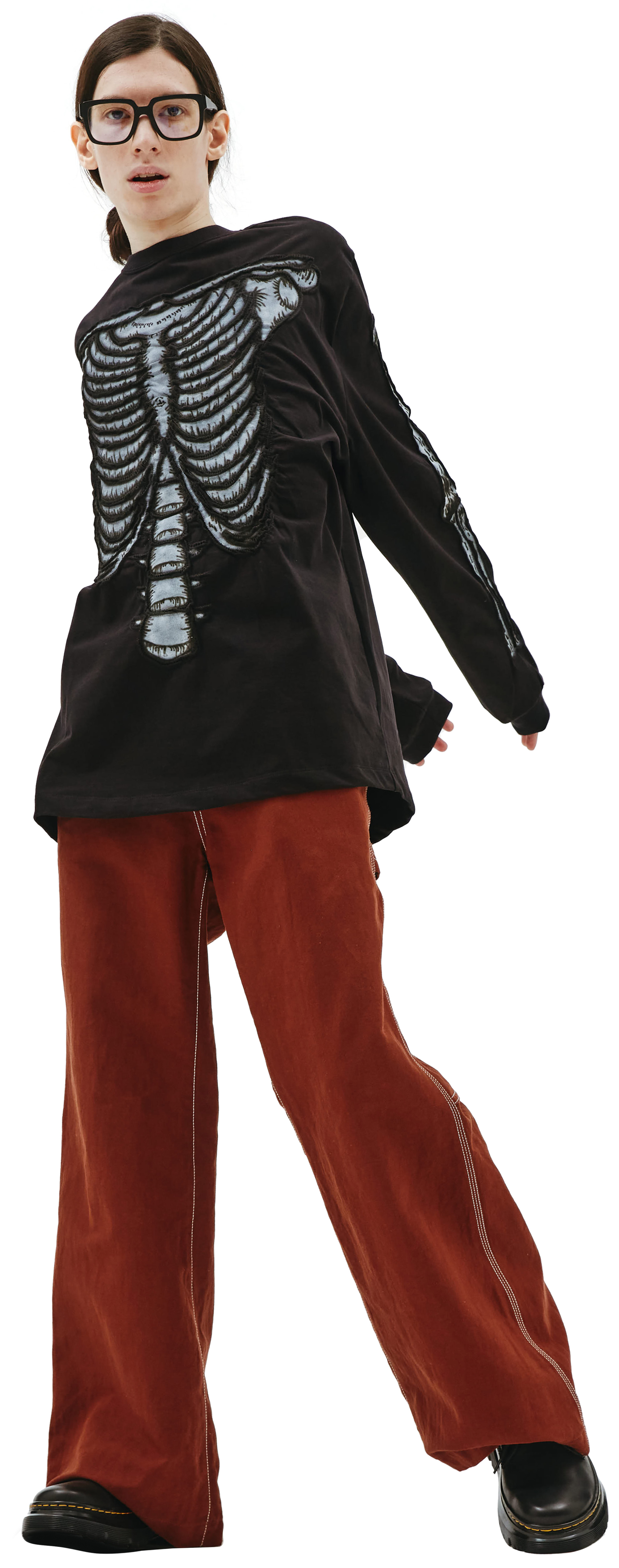Doublet Лонгслив с вышивкой в виде скелета