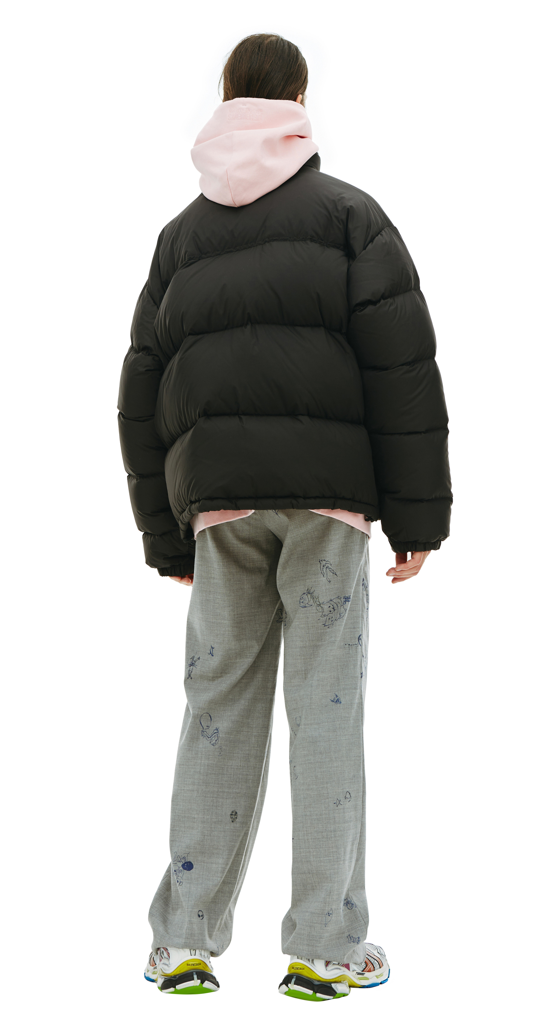 VETEMENTS Черный пуховик с логотипом