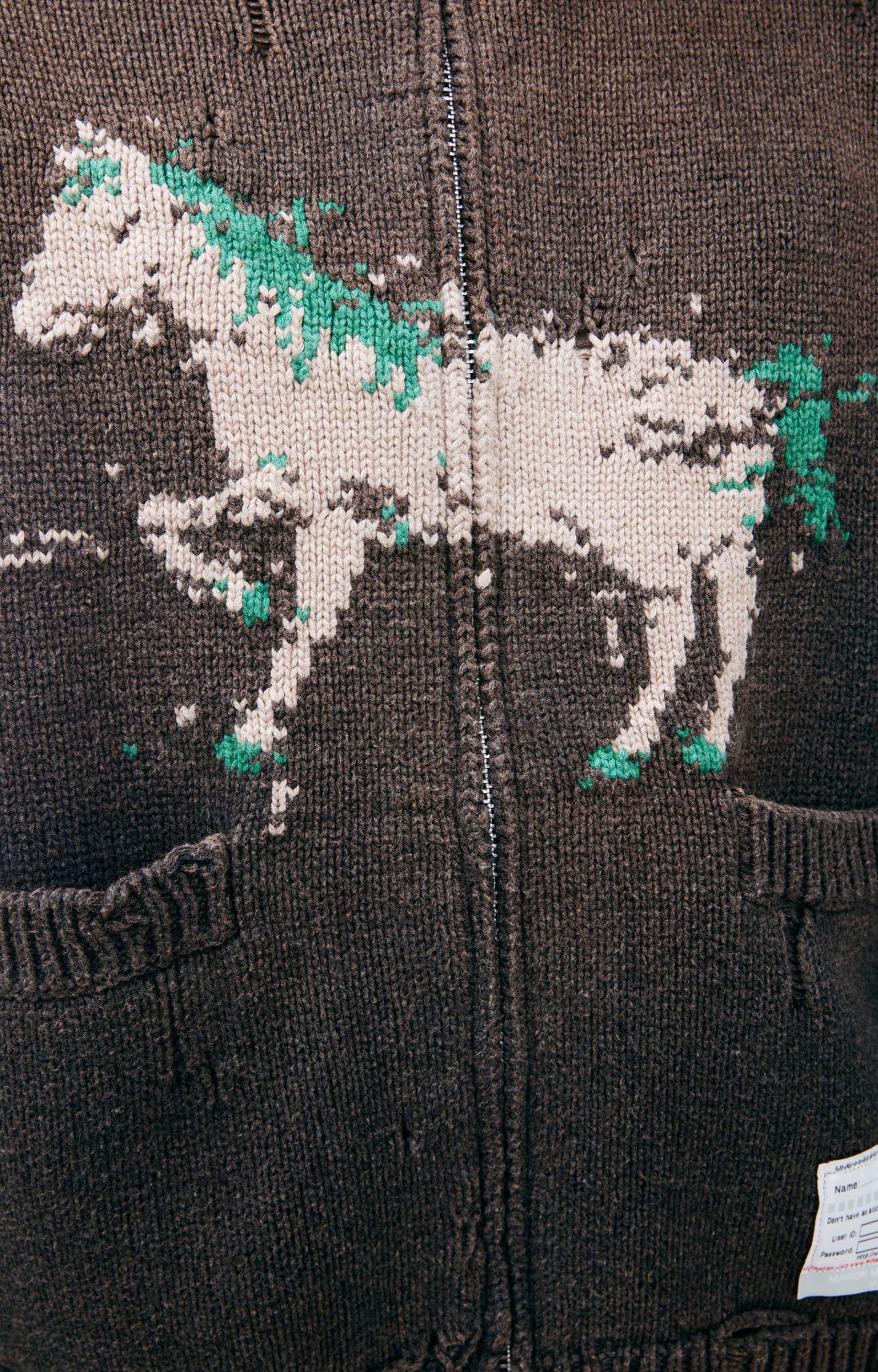 Maison Mihara Yasuhiro Кардиган с вышитым рисунком