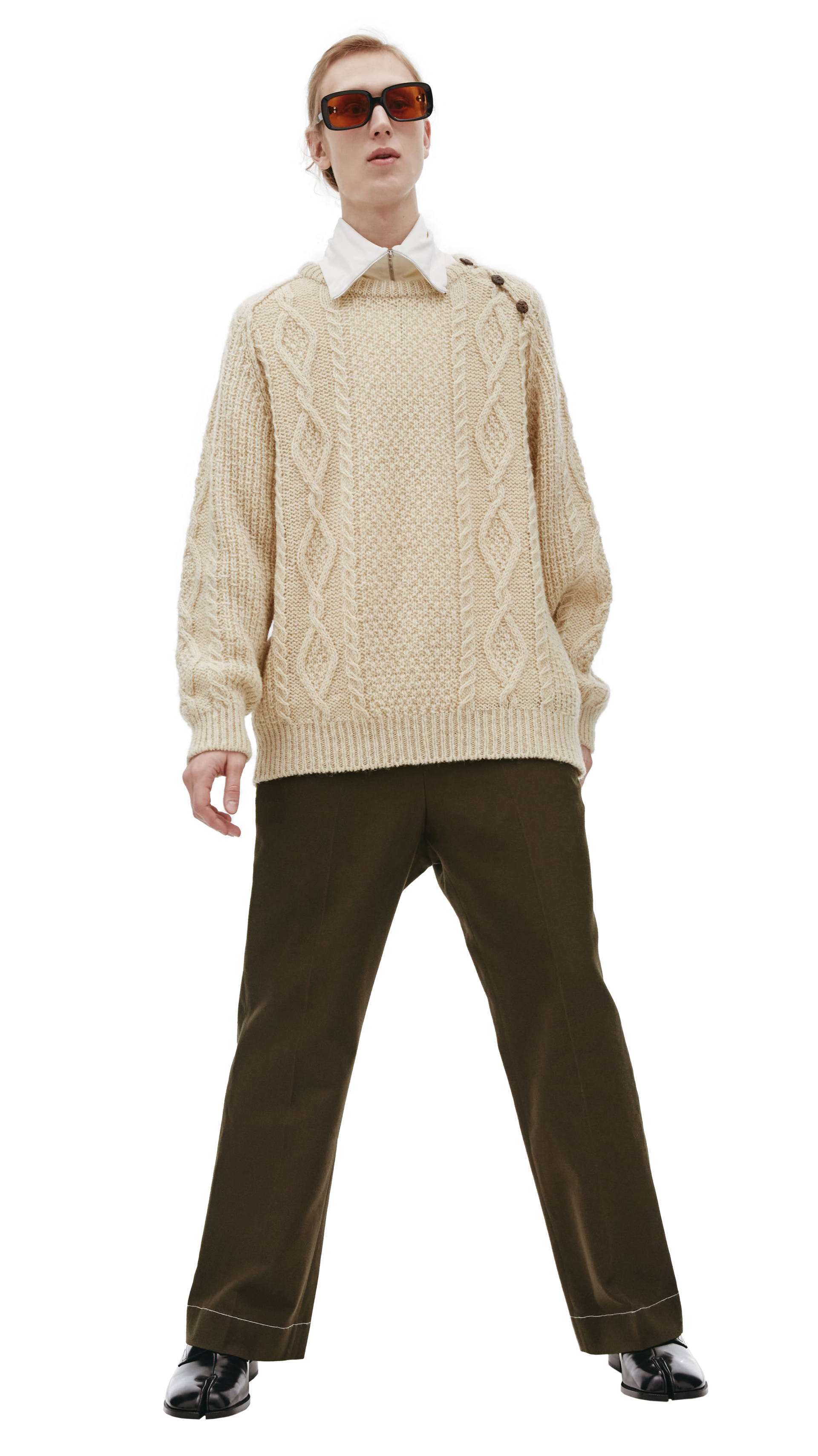 visvim Свитер Bollard с пуговицами на плече