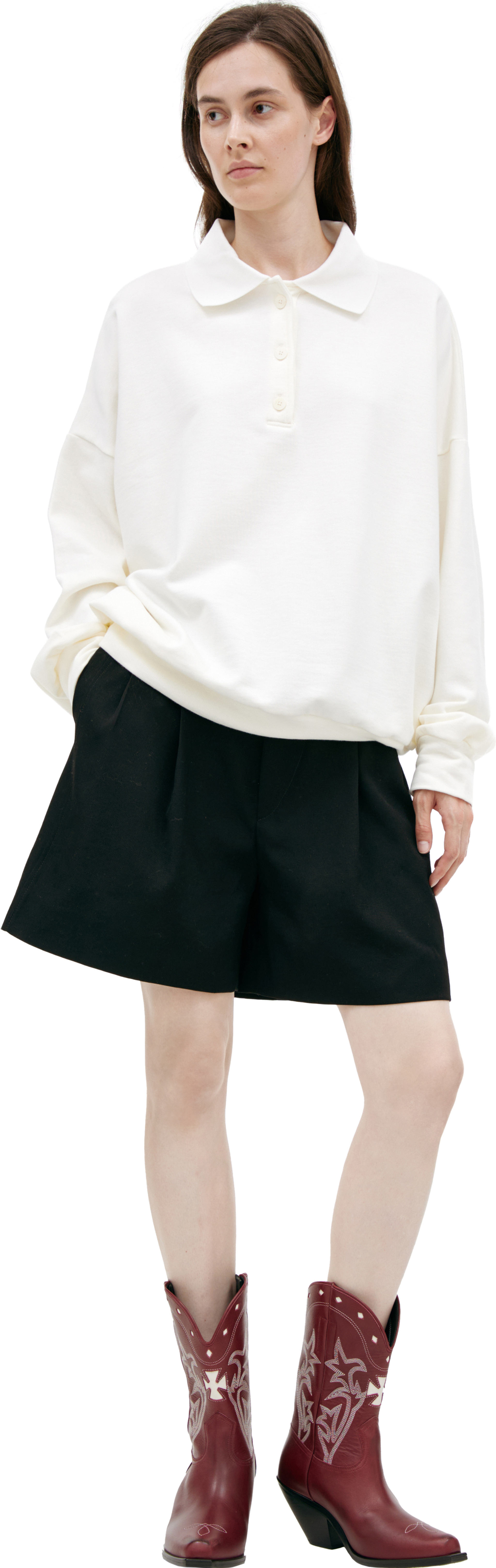 The Row Белое поло на пуговицах