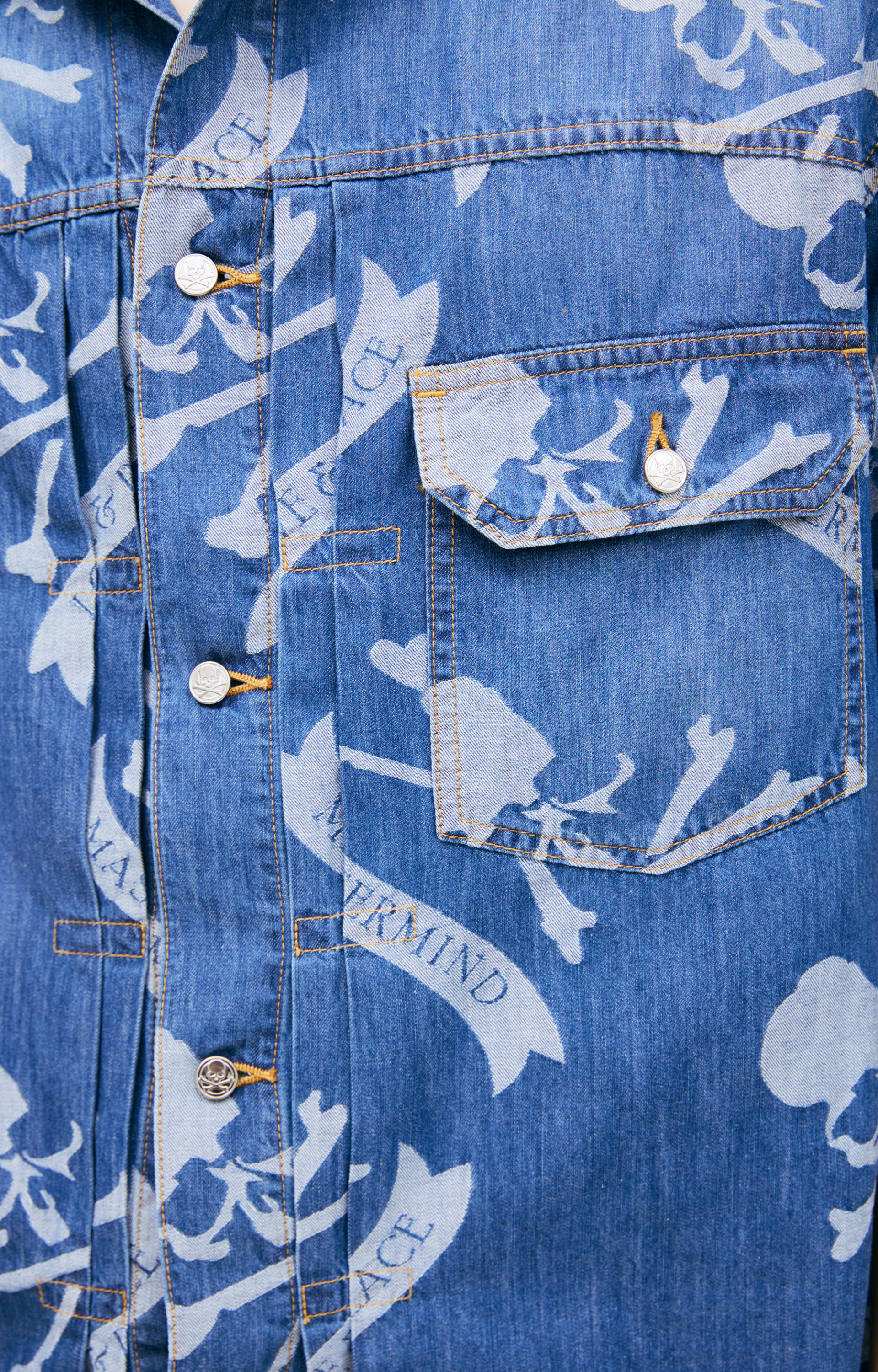 Mastermind WORLD Джинсовая рубашка с монопринтом