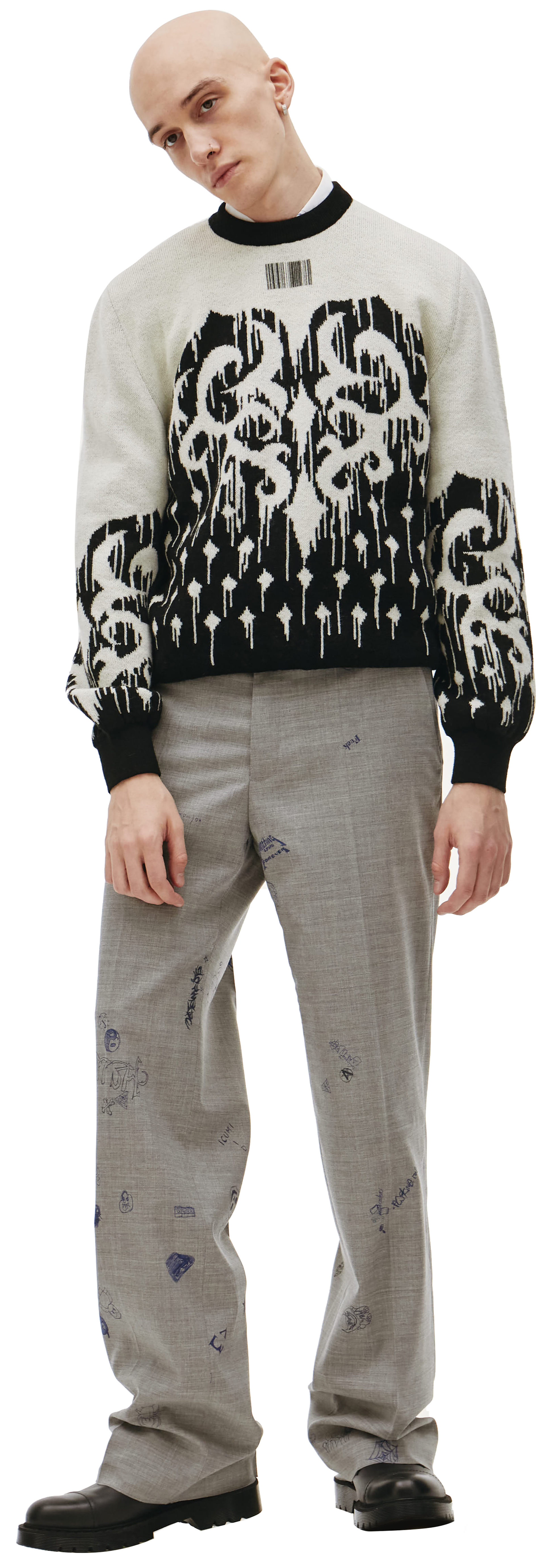 VTMNTS Шерстяной свитер с принтом