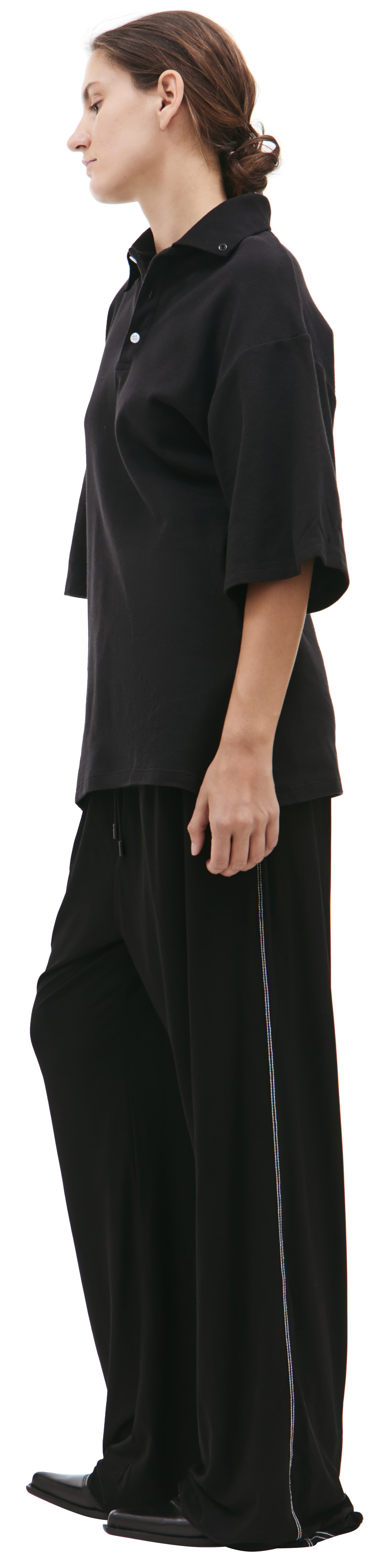 PROTOTYPES Черная футболка с воротником-поло