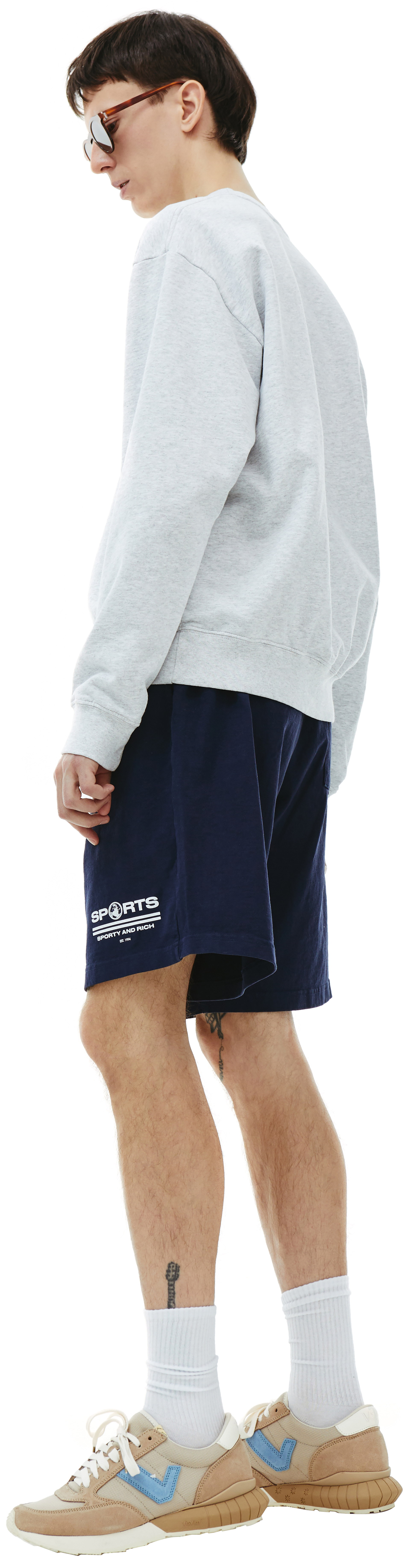 SPORTY & RICH Серый свитшот Country Club