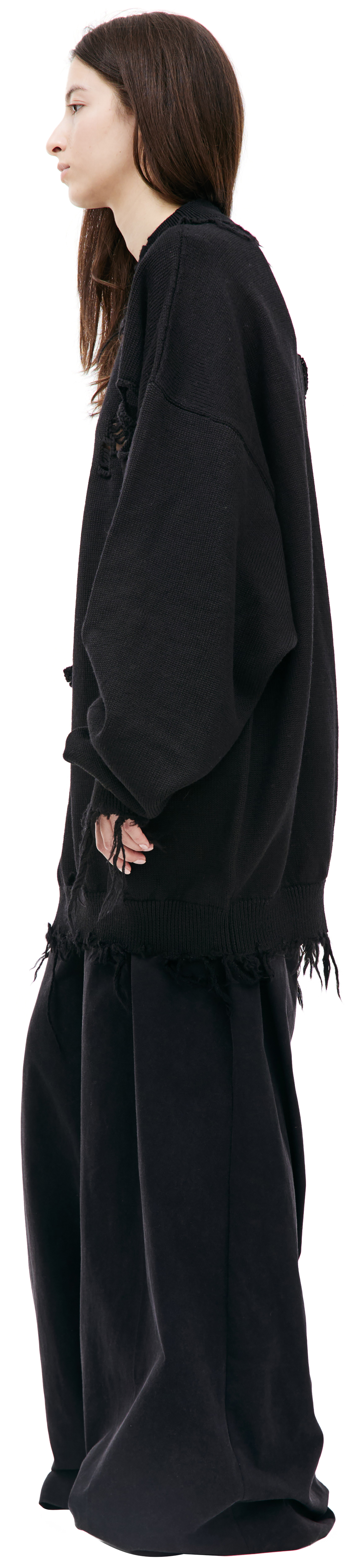 VETEMENTS Рваный оверсайз свитер из шерсти