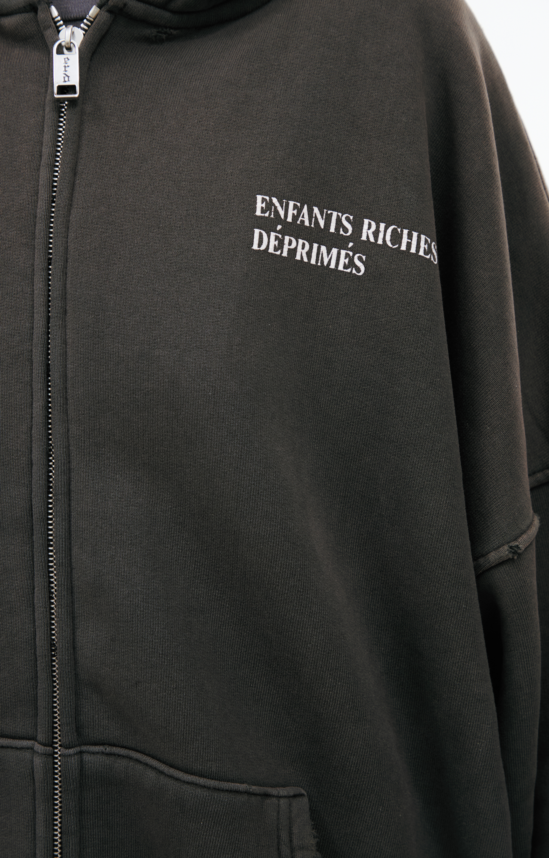 Enfants Riches Déprimés Темно-серое худи с потертостями