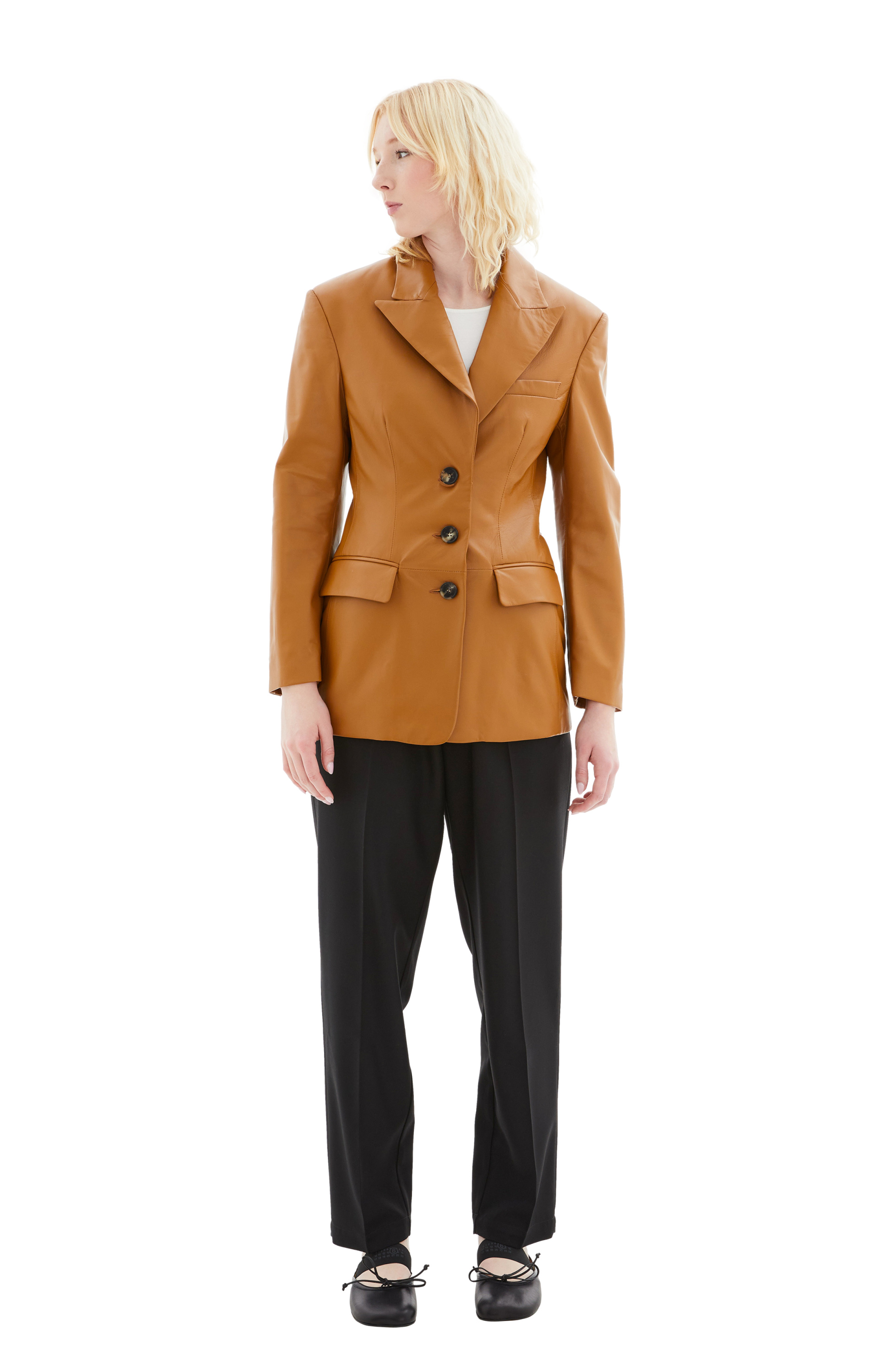 Marni Однобортный жакет из кожи