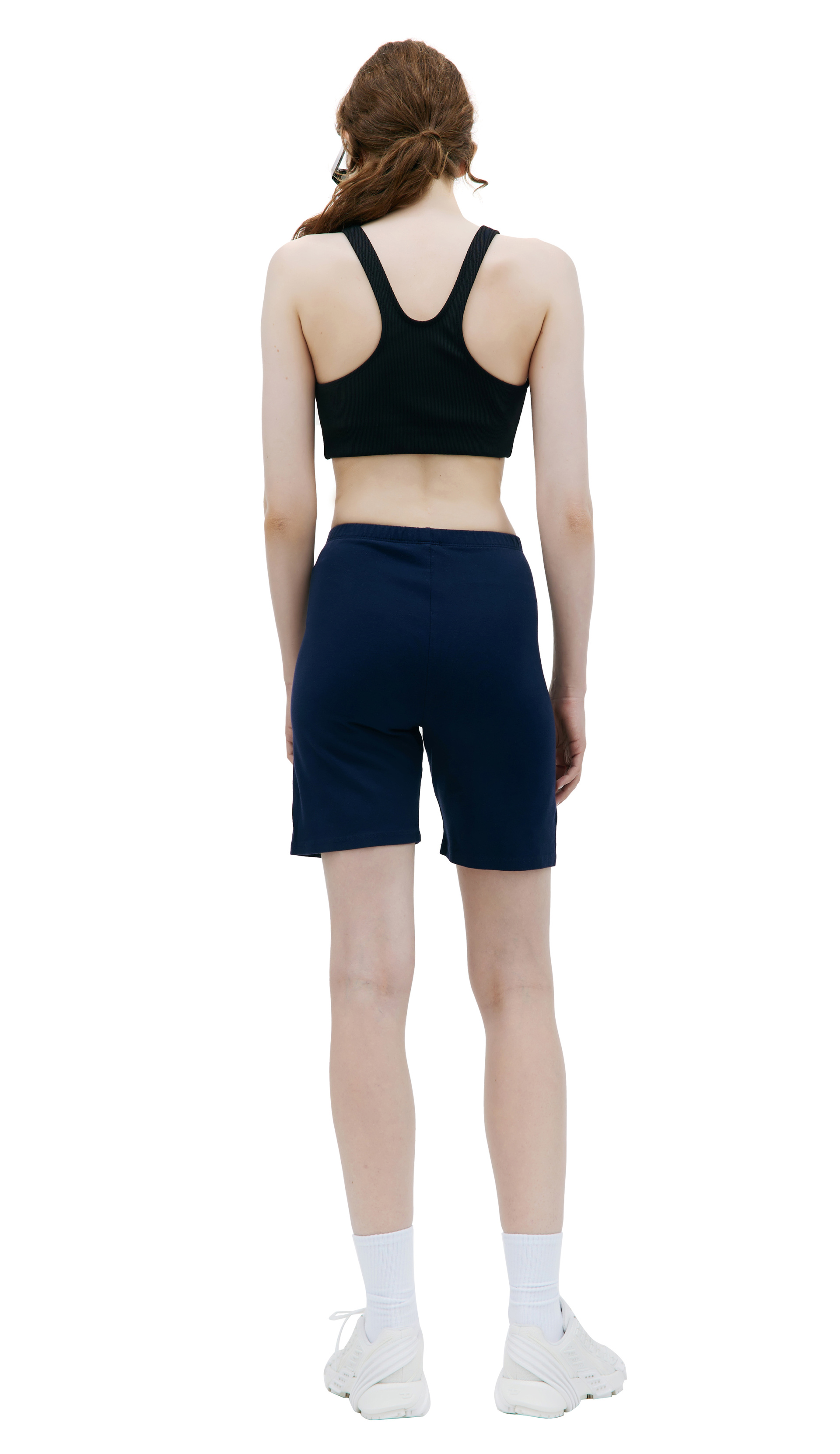 SPORTY & RICH Синие шорты с принтом \'Wellness\'