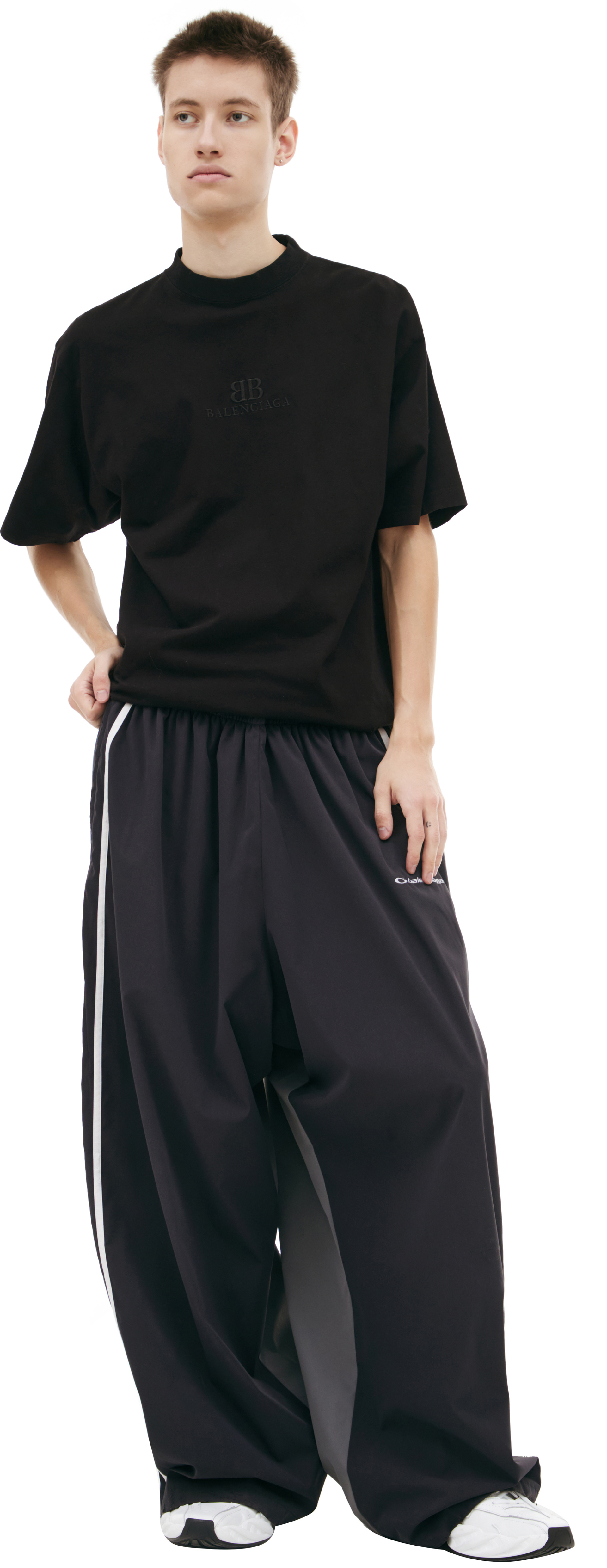 Balenciaga Комбинированные брюки с логотипом