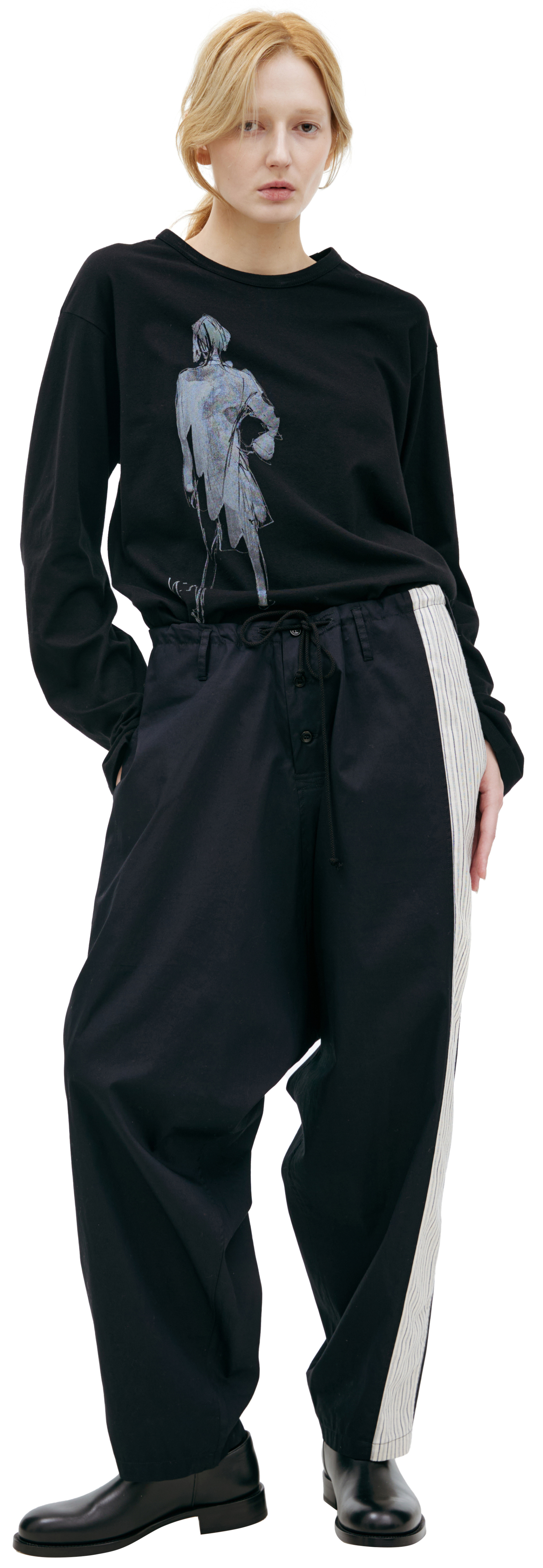 Y\'s Черные брюки с лампасами