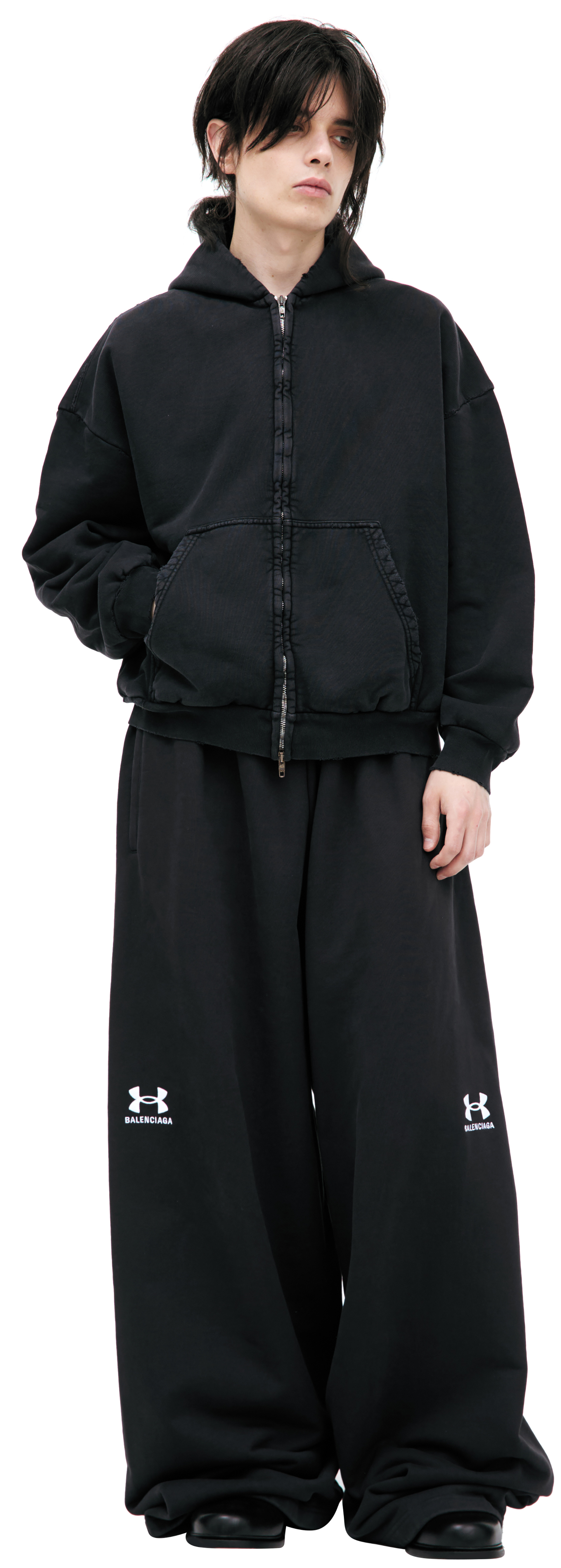 Balenciaga Черное худи на молнии