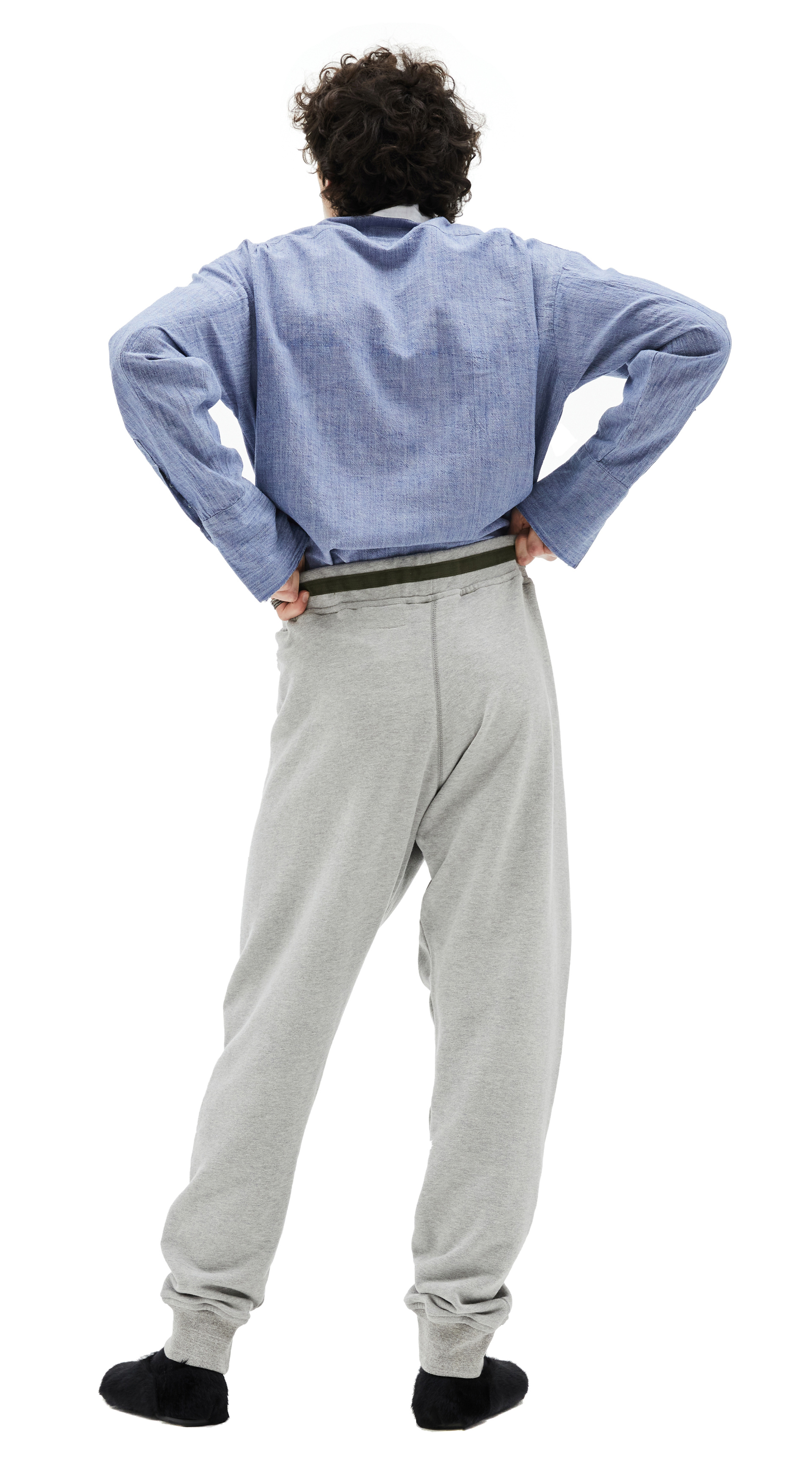 Greg Lauren Серые спортивные брюки на кулиске