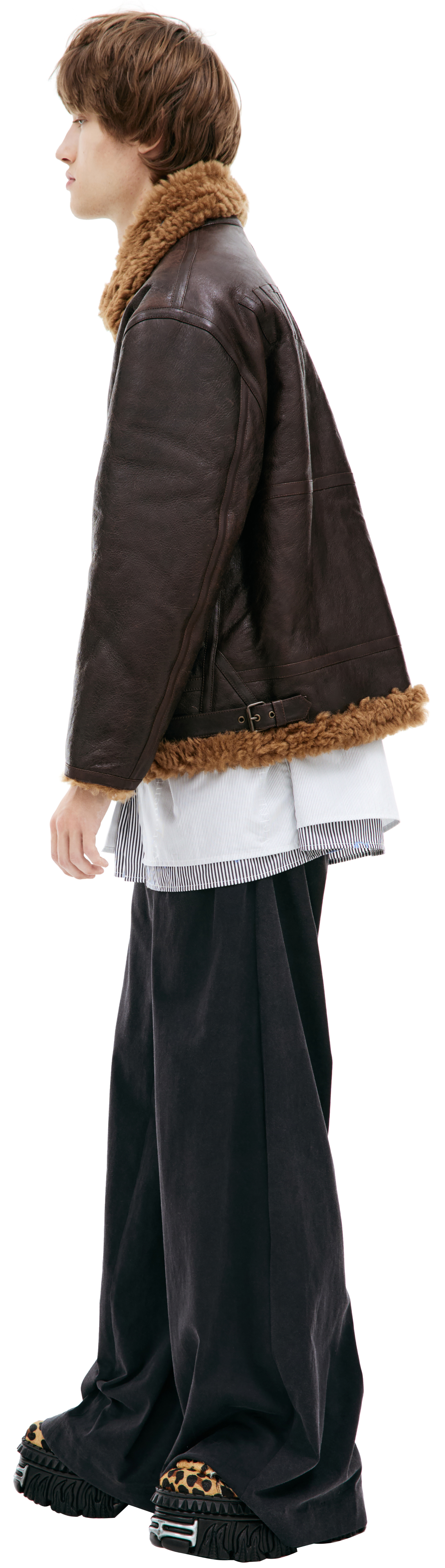 VETEMENTS Кожаная куртка-авиатор