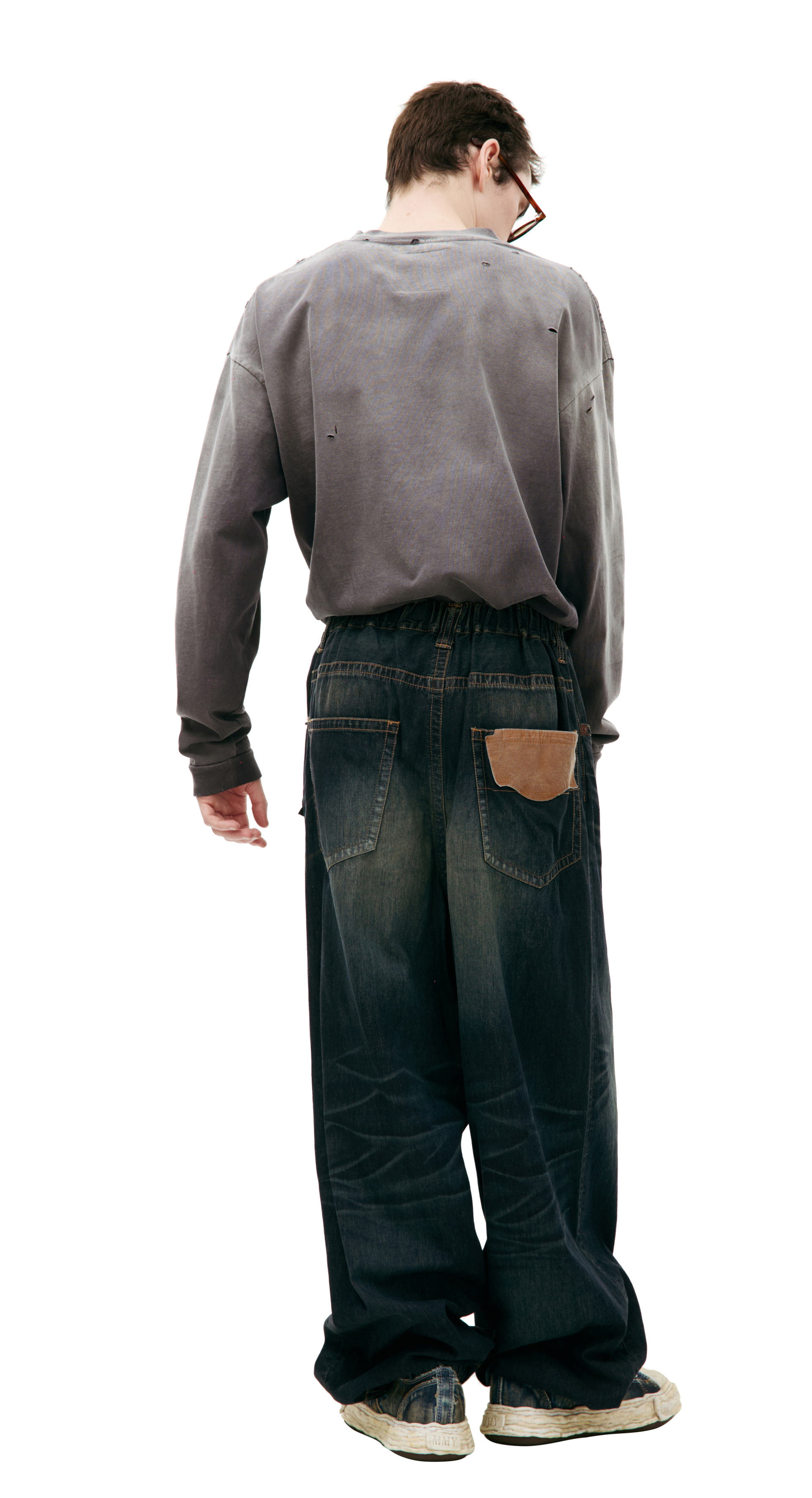 Maison Mihara Yasuhiro Прямые джинсы с логотипом