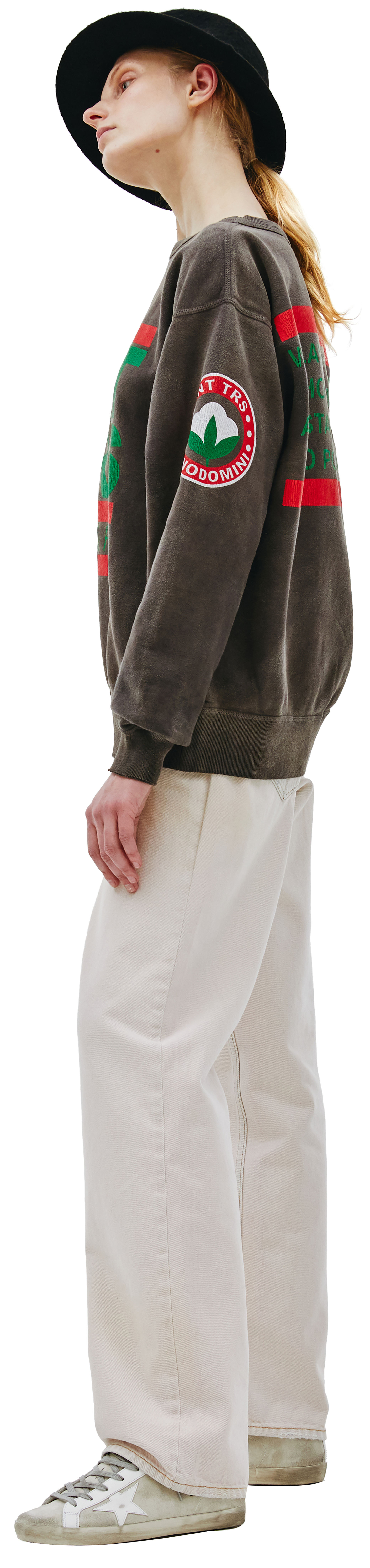 Saint Michael Серый свитшот с принтом