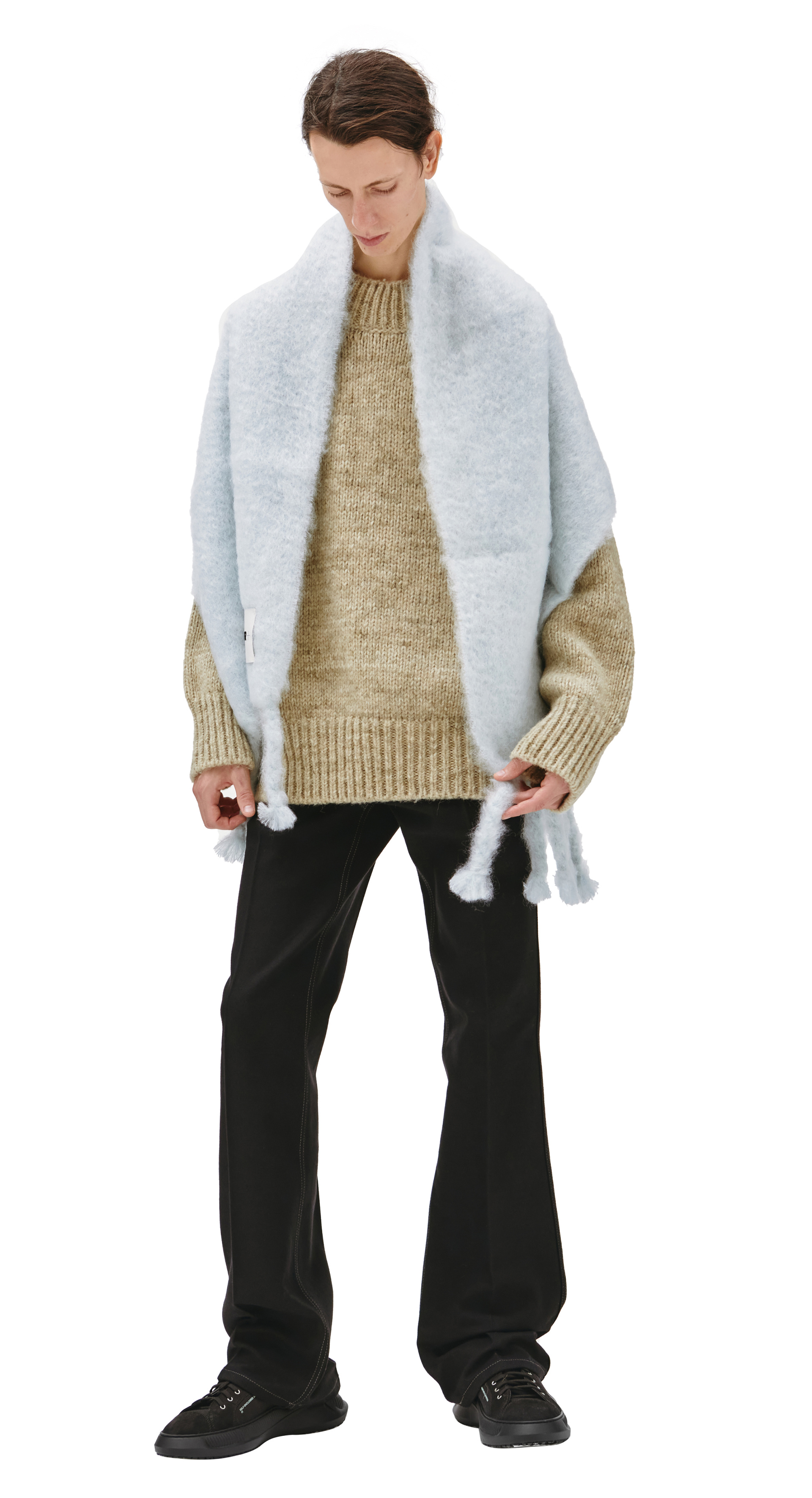 Maison Margiela Свитер с широким воротом и манжетами