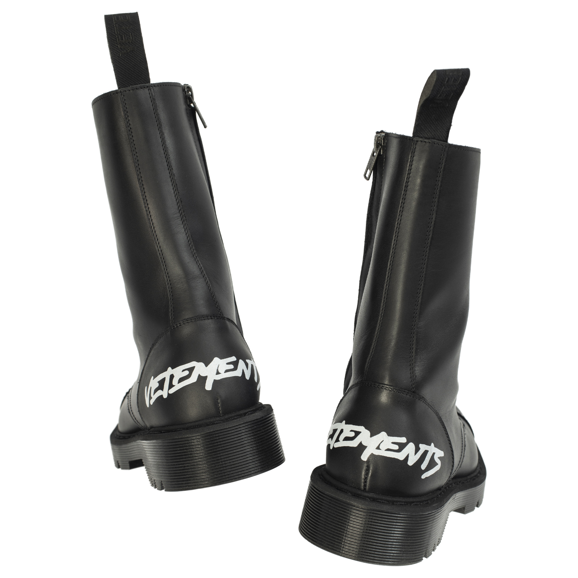 VETEMENTS Кожаные ботинки на шнуровке с логотипом