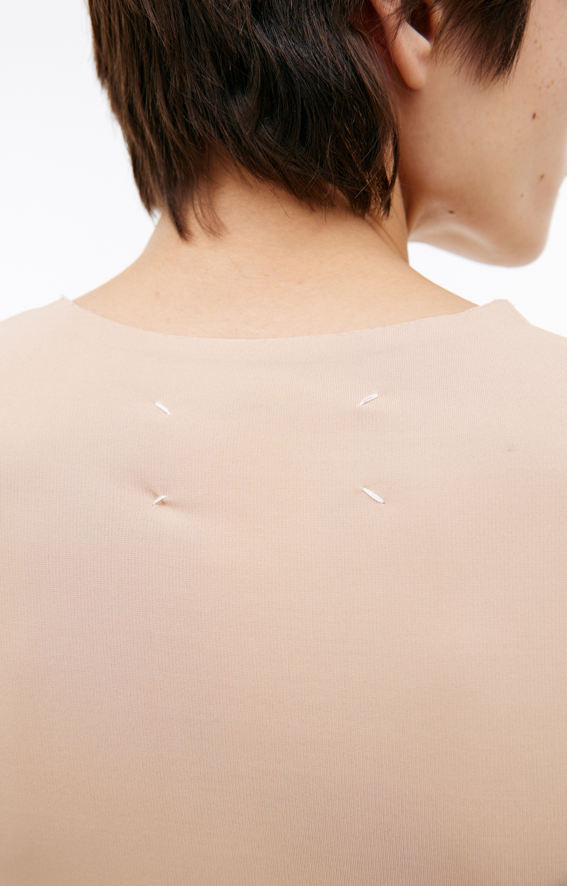 Maison Margiela Бежевое боди с длинным рукавом