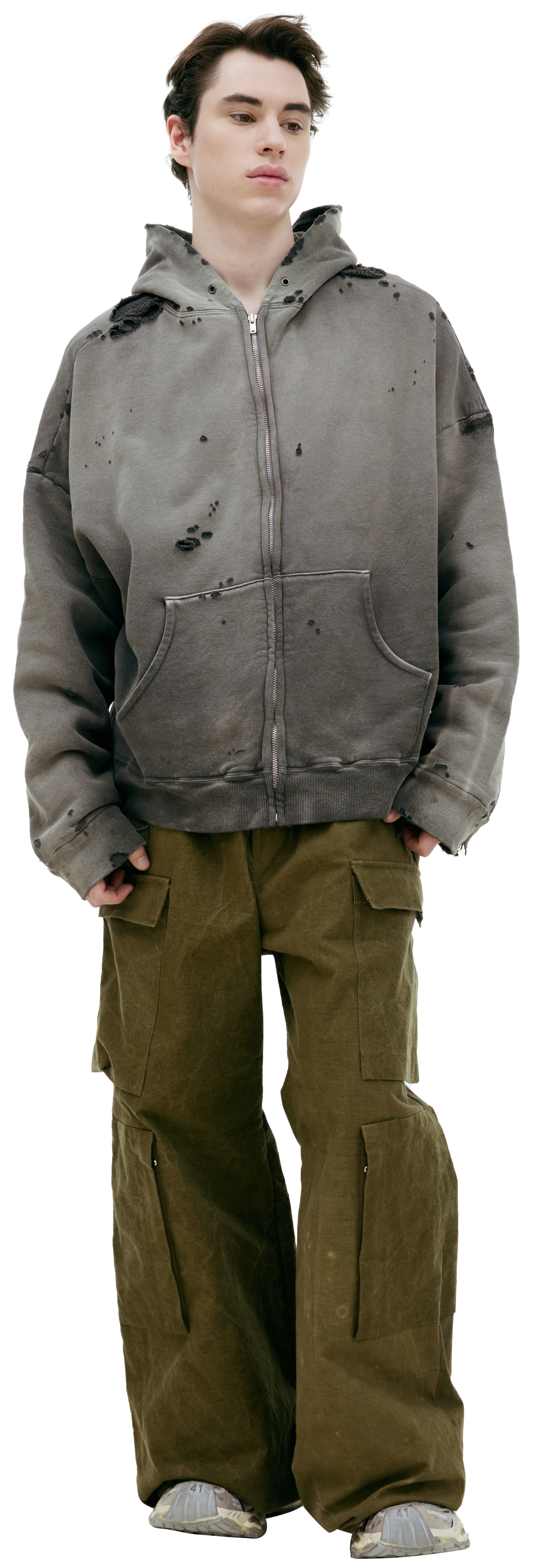 Saint Mxxxxxx Худи с рваным эффектом