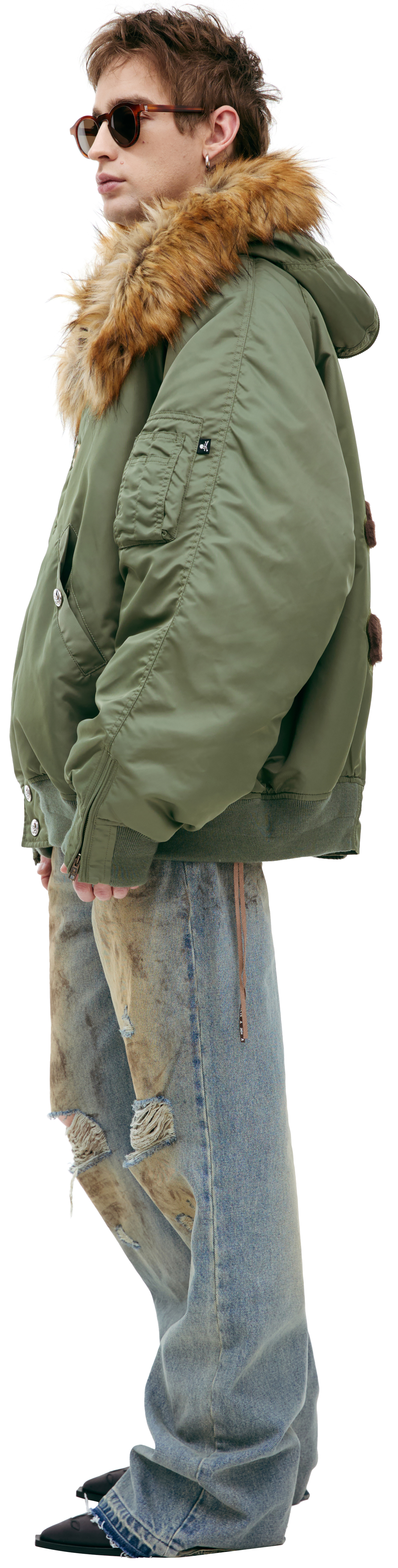 Mastermind WORLD Бомбер с меховым капюшоном