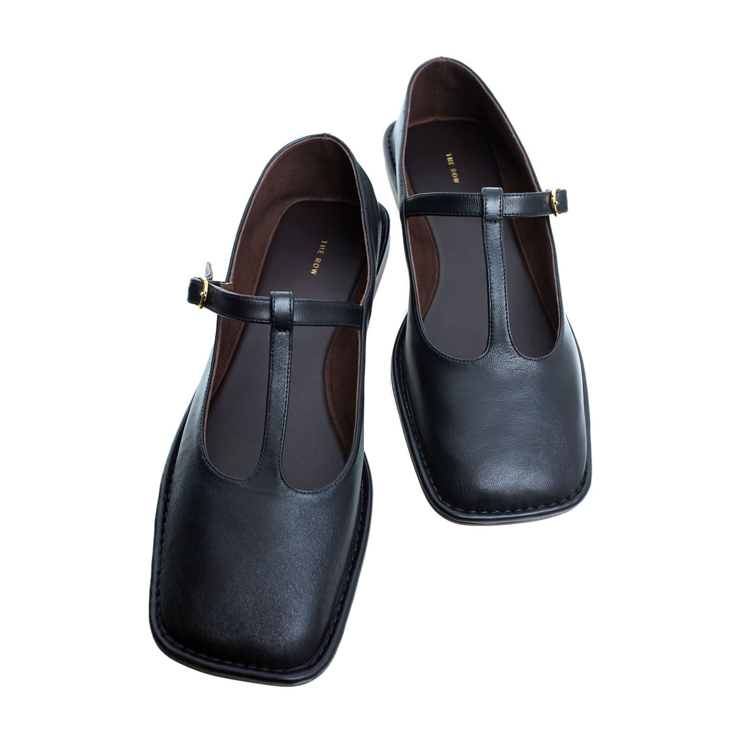 The Row Кожаные сандалии SQUARE T-STRAP