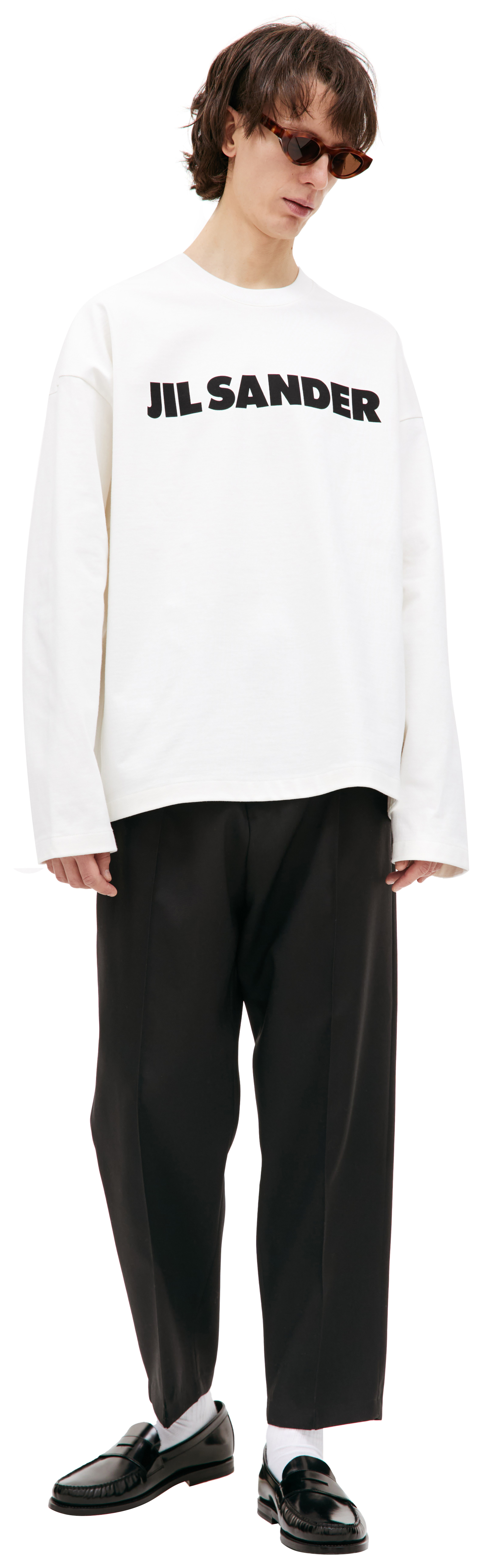 Jil Sander Оверсайз лонгслив с логотипом