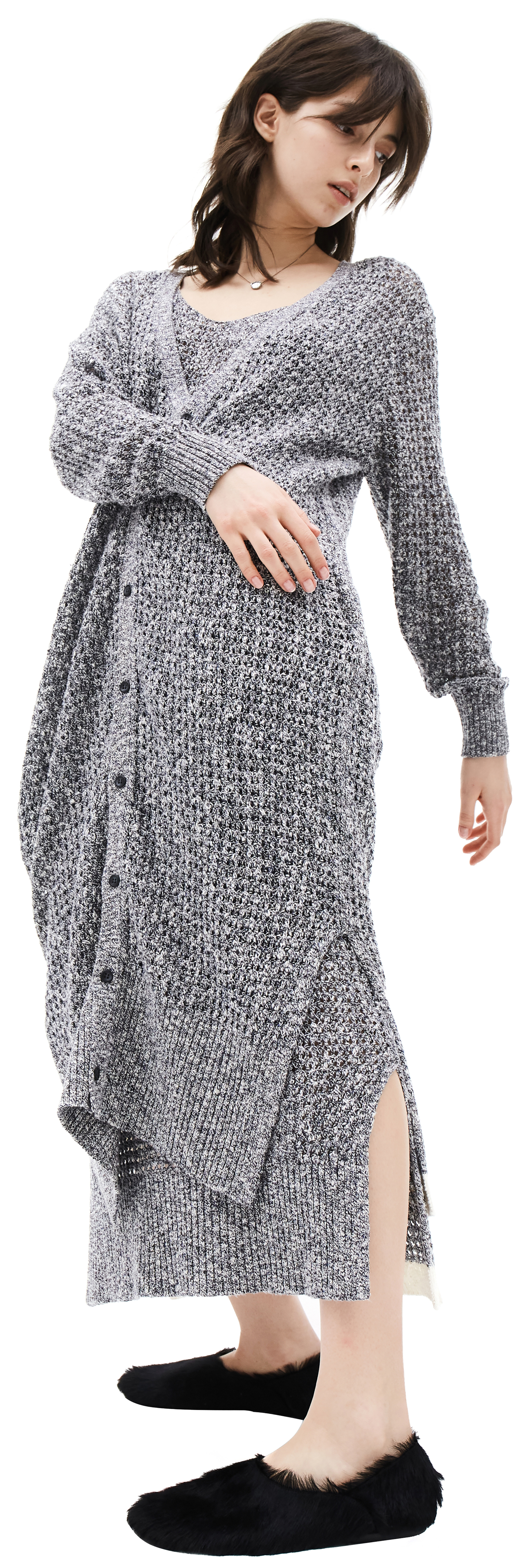 Y\'s Вязаный кардиган из льна и хлопка