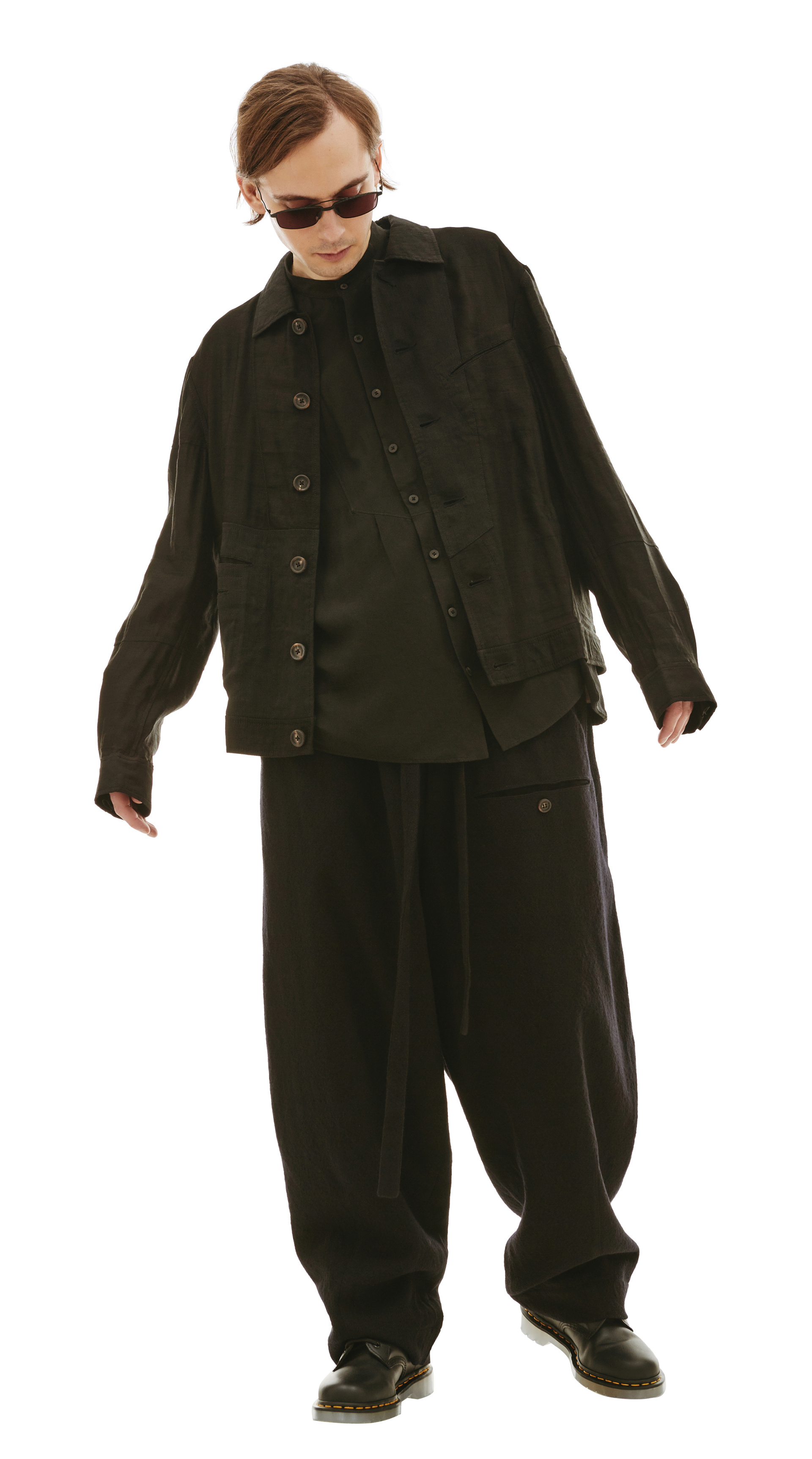 Ziggy Chen Льняная рубашка с накладным карманом