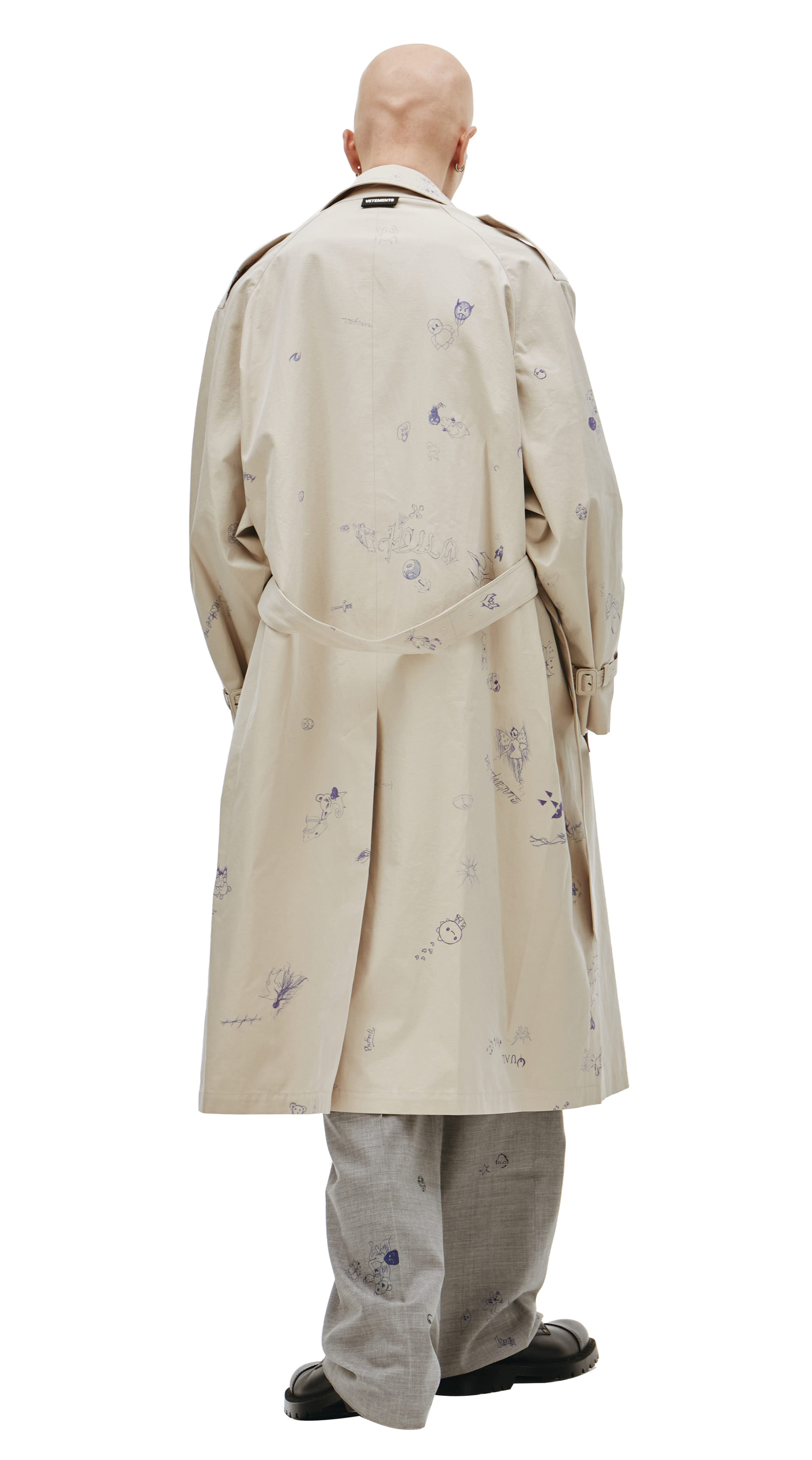 VETEMENTS Тренч Scribbled из хлопка