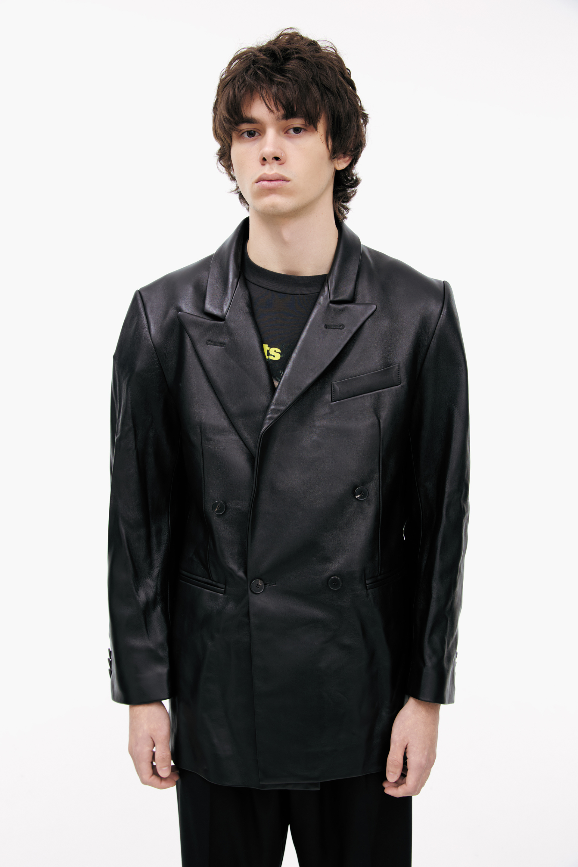 Enfants Riches Déprimés Двубортный кожаный пиджак