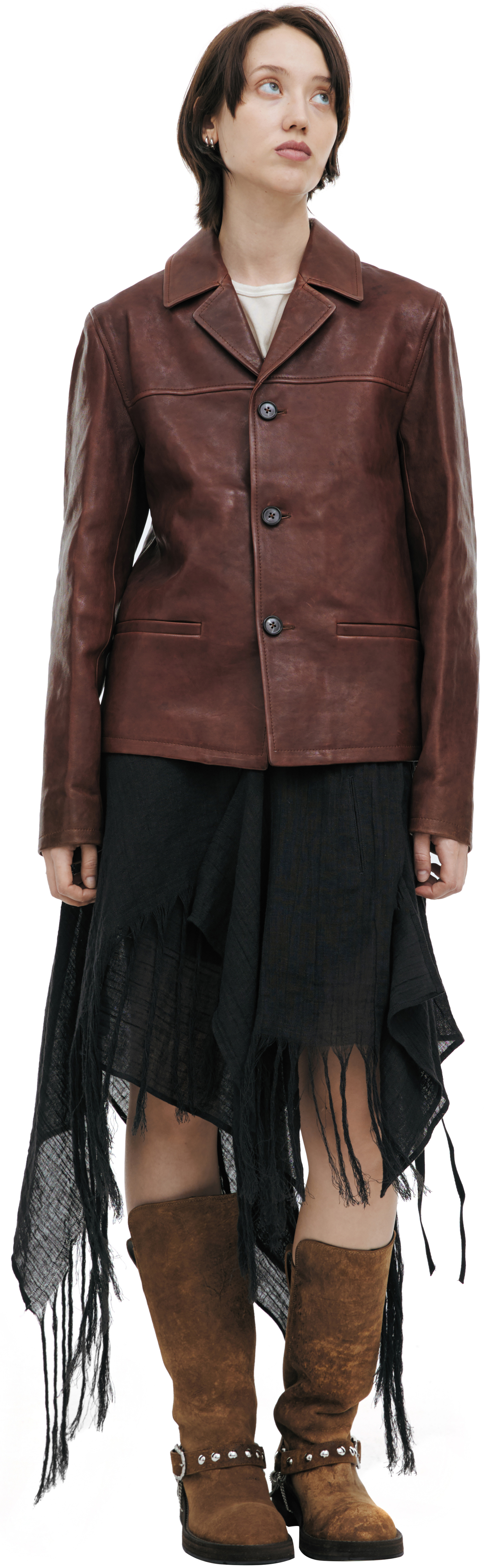 Ann Demeulemeester Полупальто из кожи