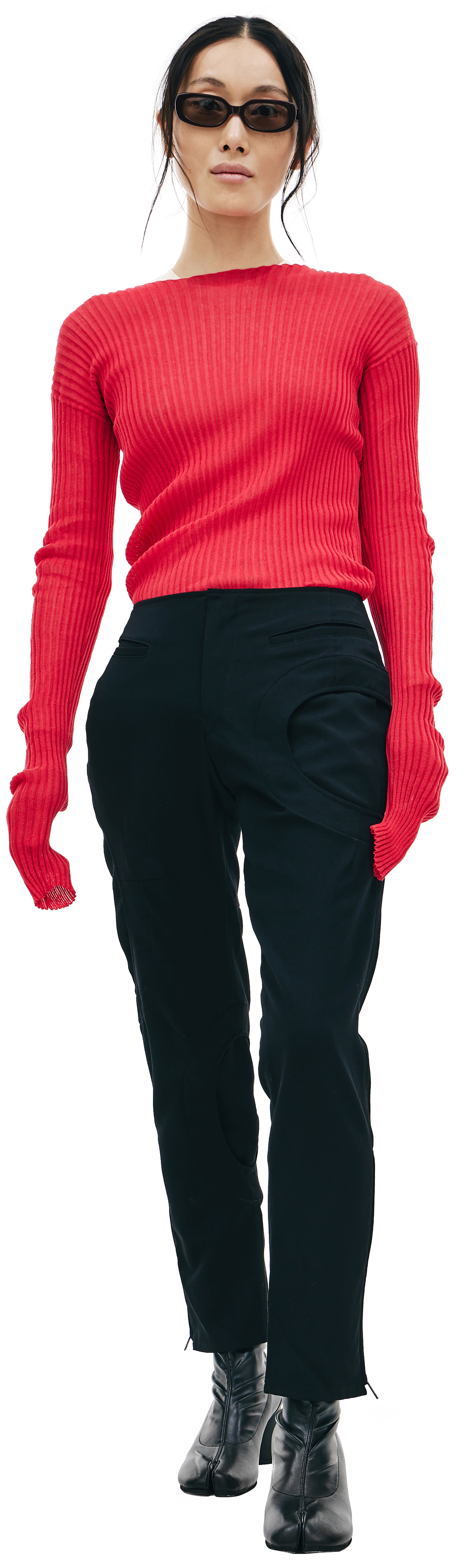 Yohji Yamamoto Шерстяные брюки с овальными вырезами