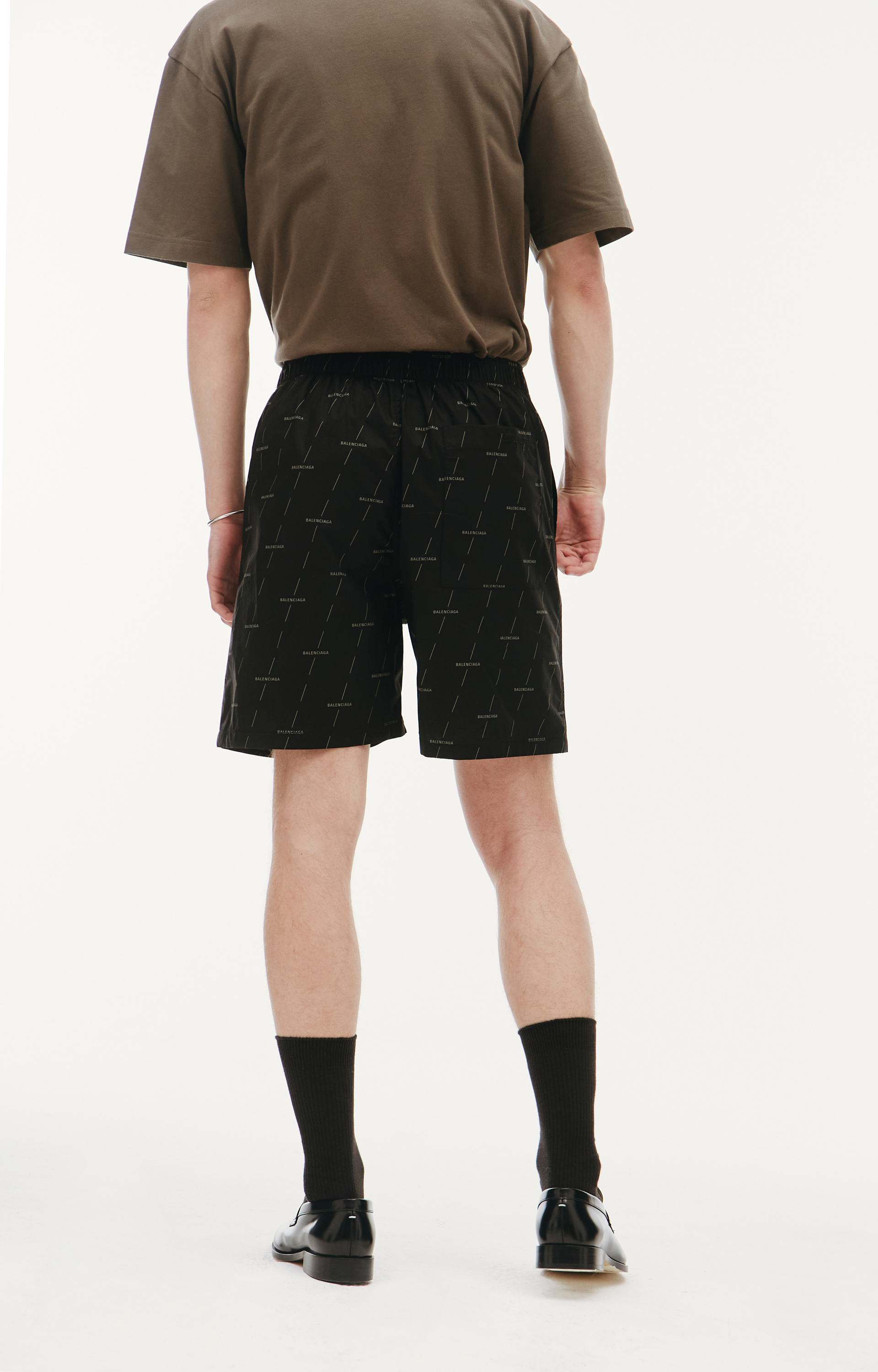 Balenciaga Черные шорты с монопринтом Balenciaga