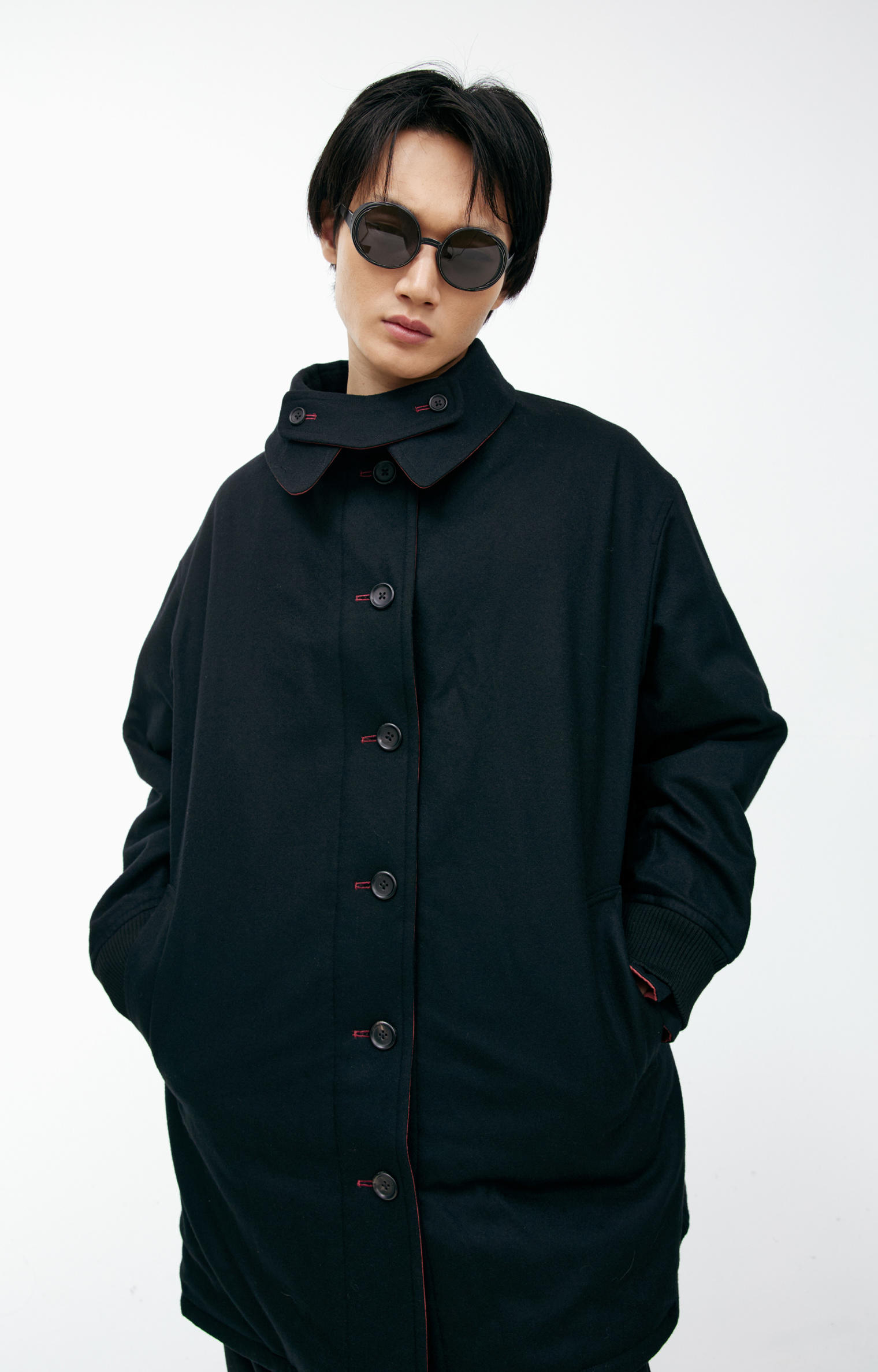 Yohji Yamamoto Двустороннее пальто с принтом