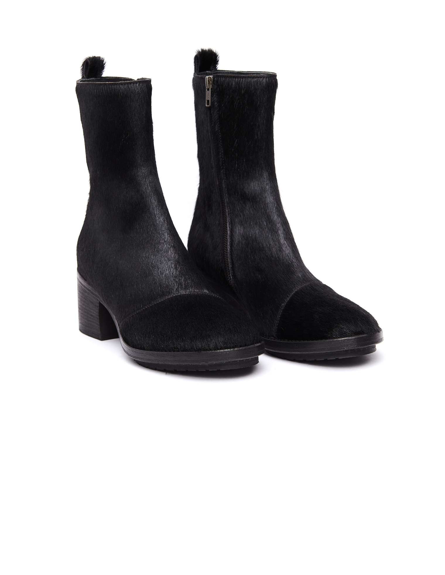 Ann Demeulemeester Черные ботильоны с мехом пони