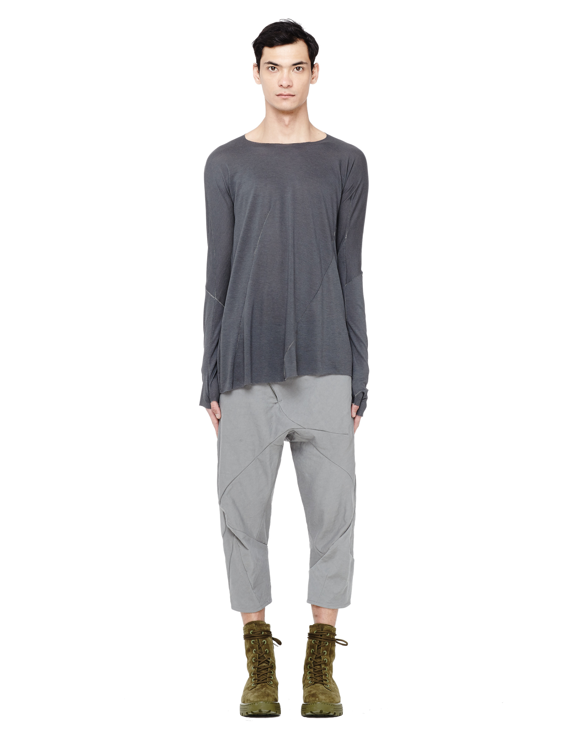 Leon Emanuel Blanck Светло-серые шорты из хлопка и льна